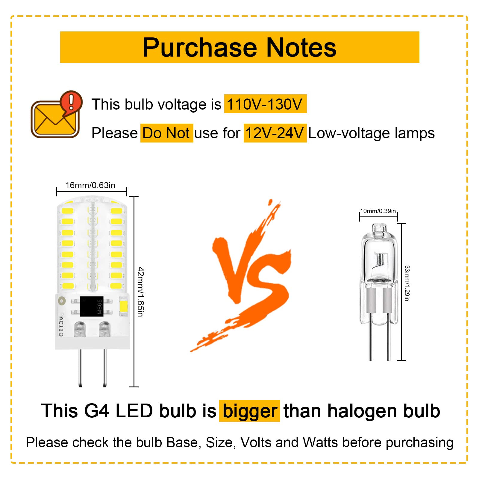 BROLSKUN LED G4 Bi-Pin Base Bulbs, 3W (20W/30W Equivalent), 10 Count, Cool White, Silica Gel, Not for Low Voltage