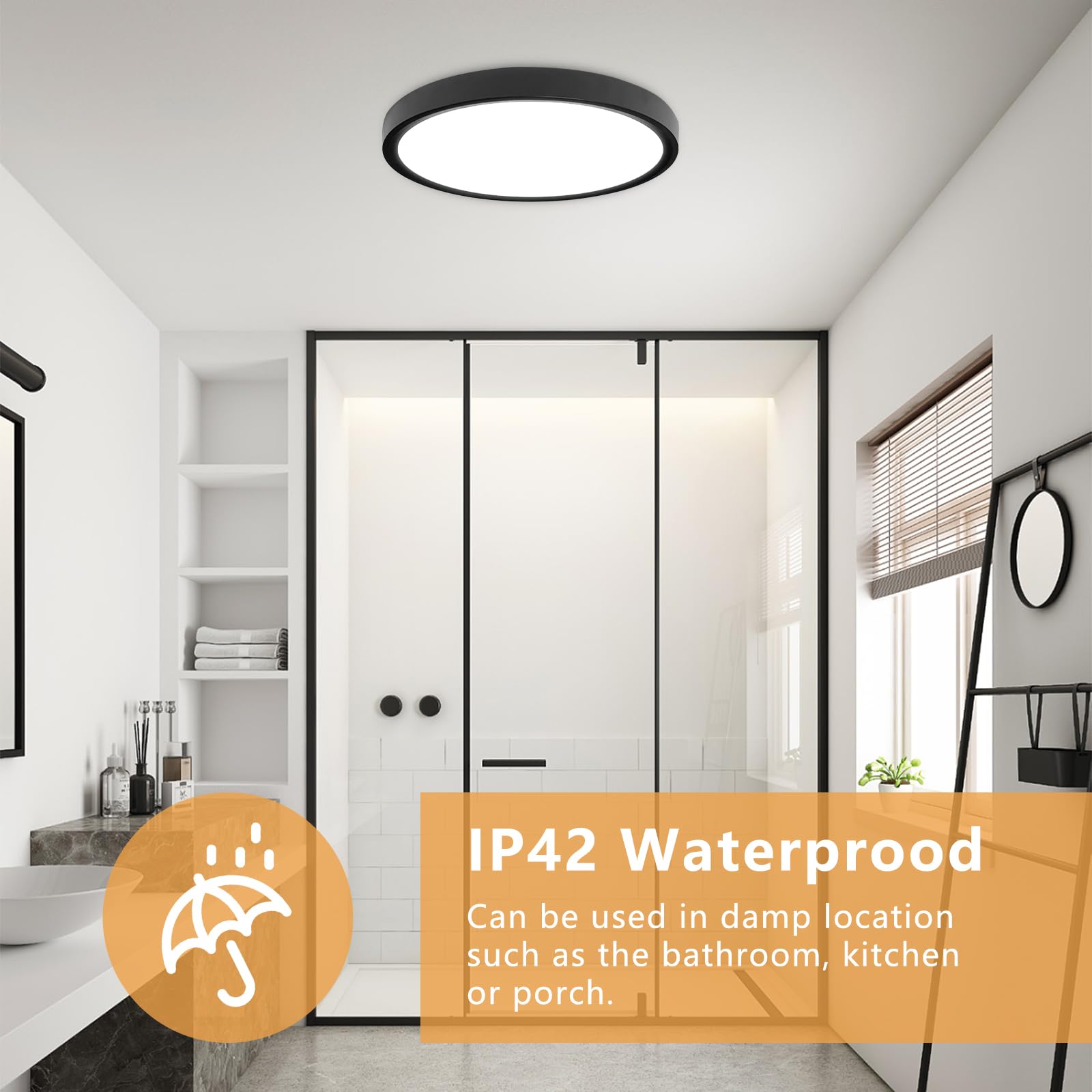 Offiy 2Pk 15.8 Inch Led Ceiling Light Flush Mount, 32W, 3480Lm, 3000K/4000K/6000K Cct Selectable Super Slim Led Ceiling Light, L