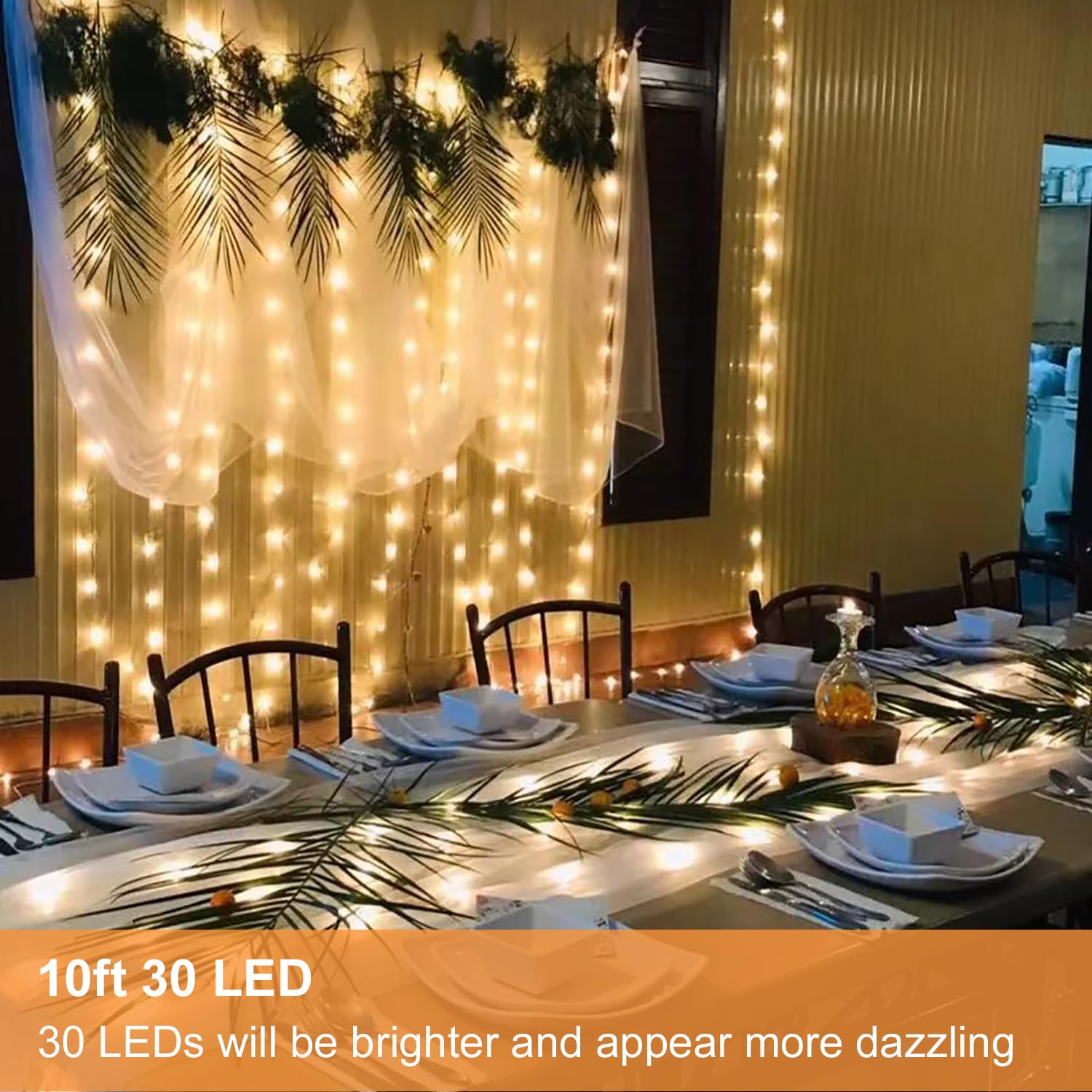 Ledikon 16 Pack 10Ft 30 Led Fairy Lights Battery Operated String Lights,Silver Wire Warm White Firefly Mini Lights For Wedding,Party,Diy Crafts,Mason Jars,Centerpieces Table Decorations