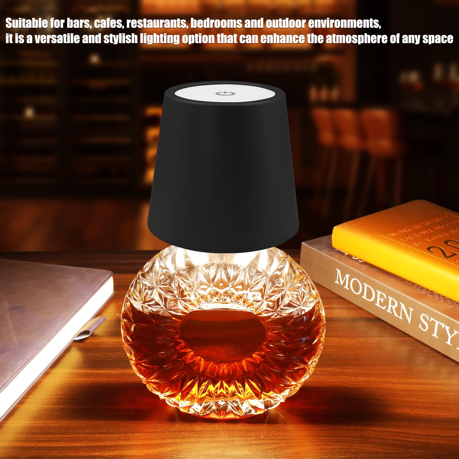 Wireless Bottle Lamp With Remote Control  Rechargeable Rgb Wine Bottle With 3Modes Light Dimming  Waterproof Touch Lamp Head For Room  Bar  Restaurant And Party Decorations(Black Rgb)