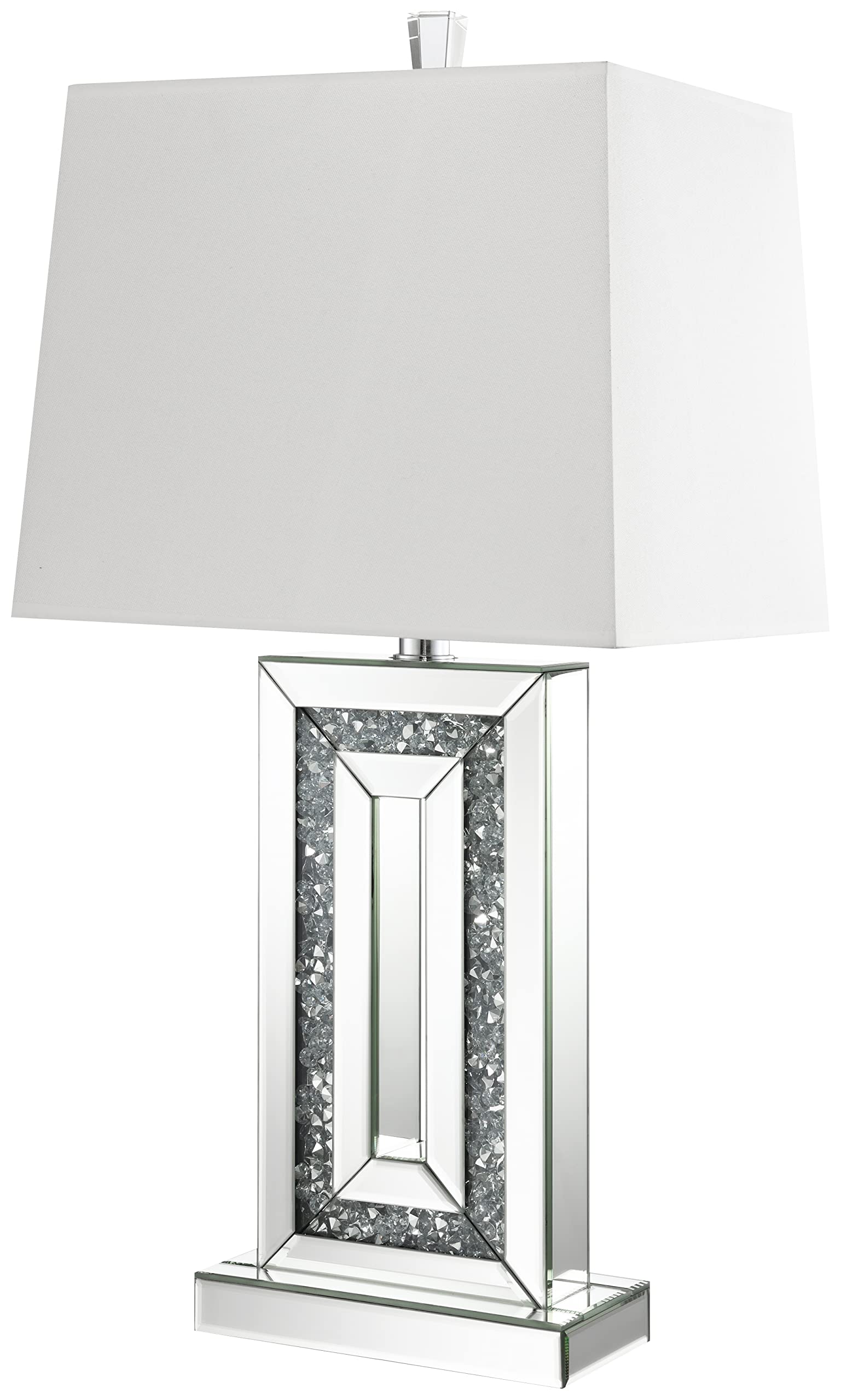 Coaster Home Furnishings Ayelet Table Lamp With Square Shade White And Mirror