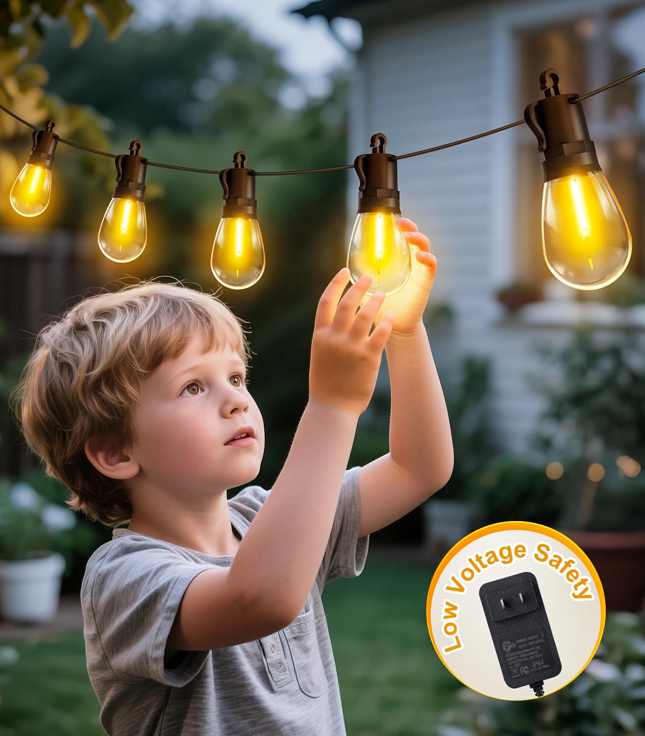 Tbosw Outdoor String Lights Patio Led Light Outside - 60M Ip65 Waterproof 58+2 S14 Led 200Ft Porch Lighting