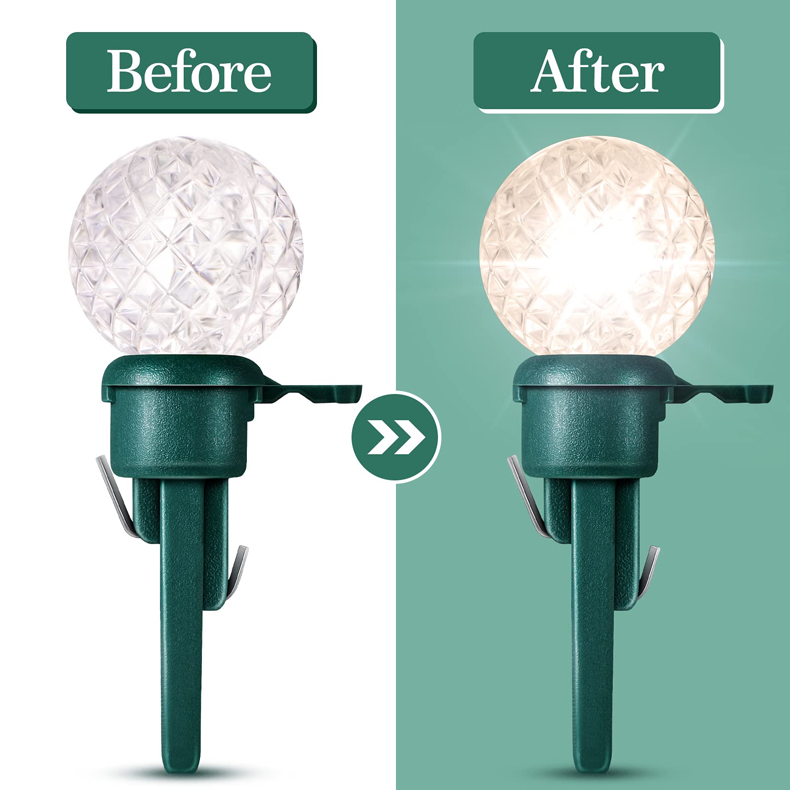 Christmas Replacement Mini Light Bulbs G14 LED String Light Bulbs 0.06 Watt Globe Glass Bulbs with Plastic Base for Outdoor Indo