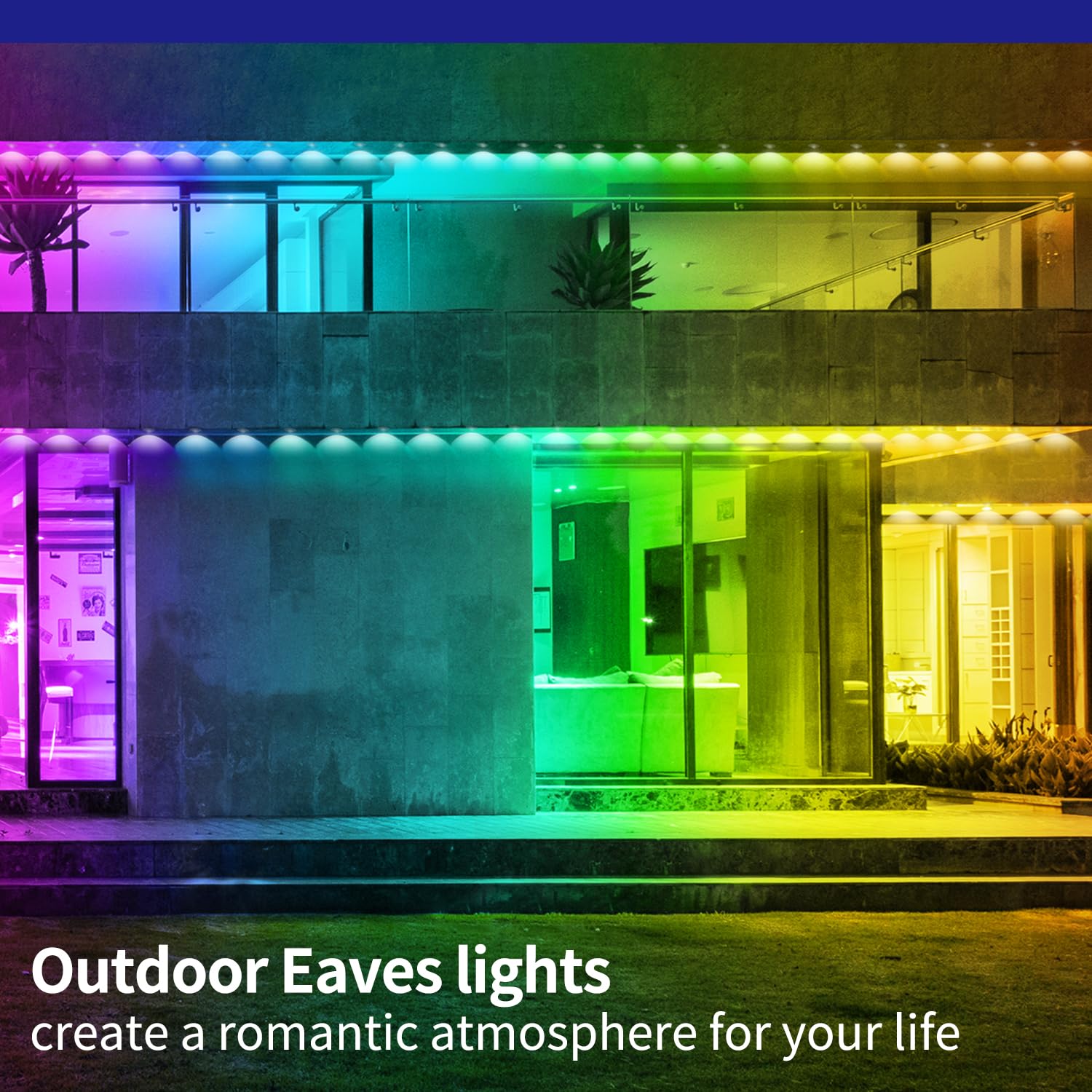 Yocrostar 300Ft Permanent Outdoor Lights, Rgb Led Eaves Lights,Ip67 Waterproof Led Eaves Lights For Christmas,Halloween Decor,Ou