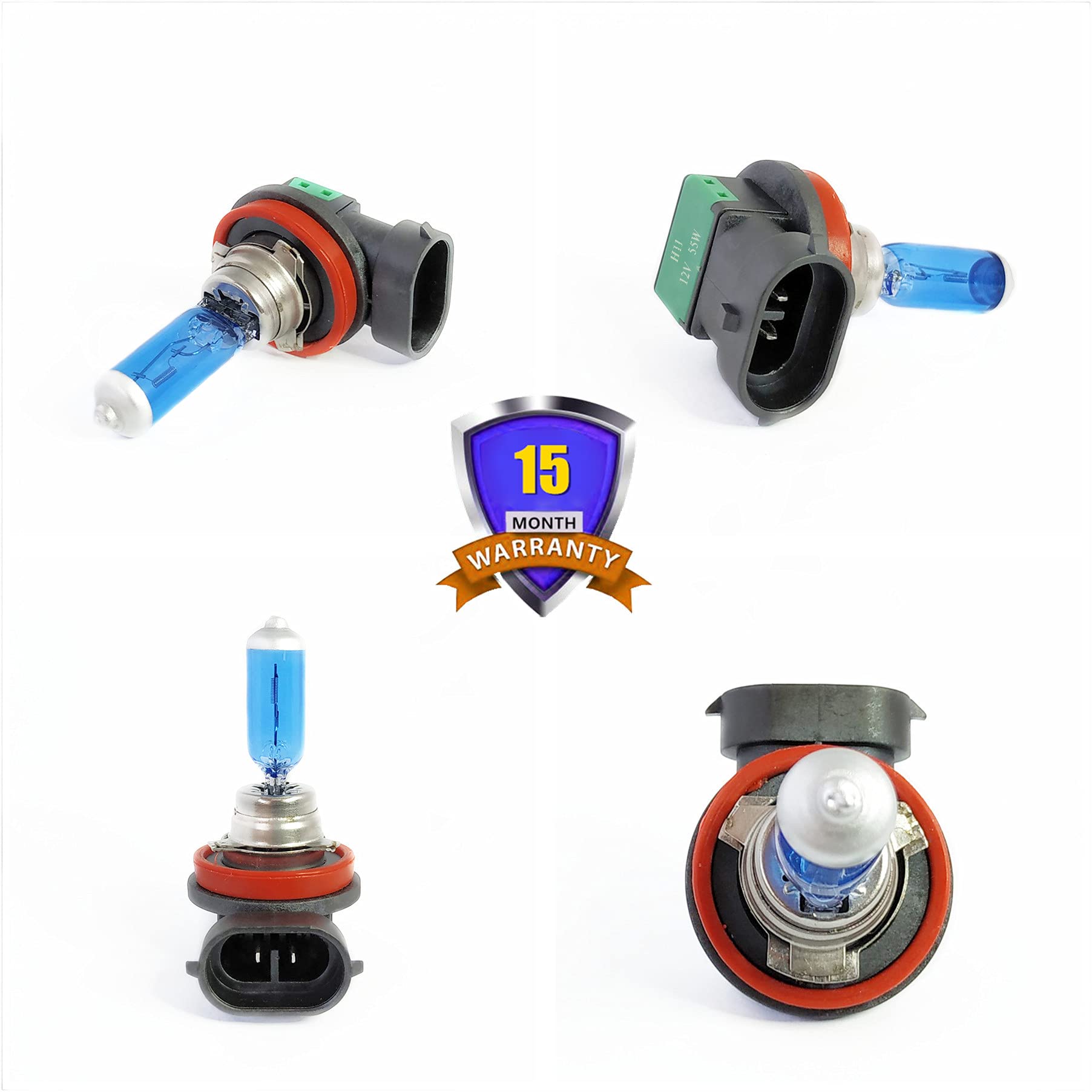 Vexoneye H11 Halogen Headlight Bulb/Fog Light 12V 55W White 5000K 64211 12362 Light Headlamp Super Bright