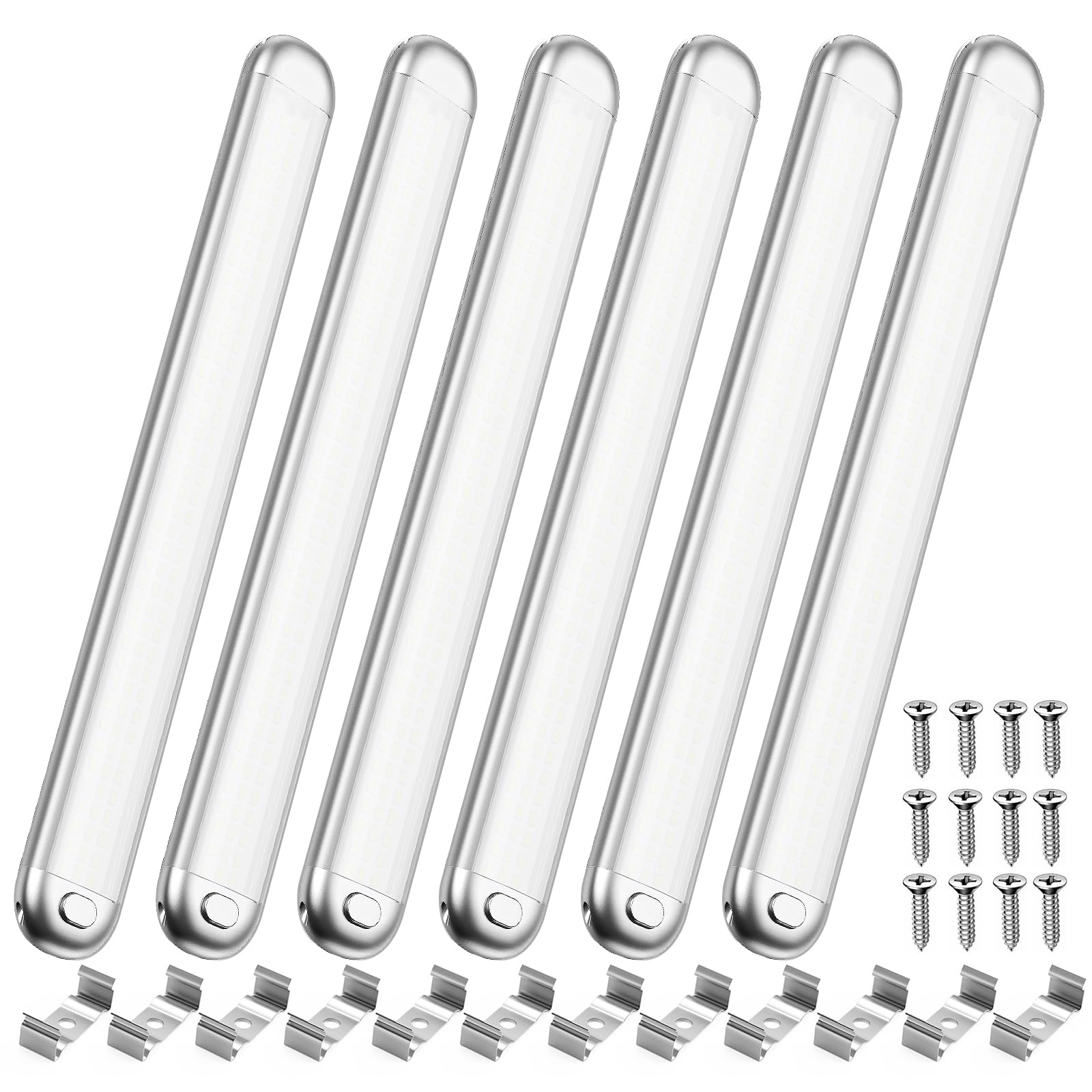 SEALIGHT 12V LED Interior Light Bar 1500LM 8W White Light Strip Pack of 6