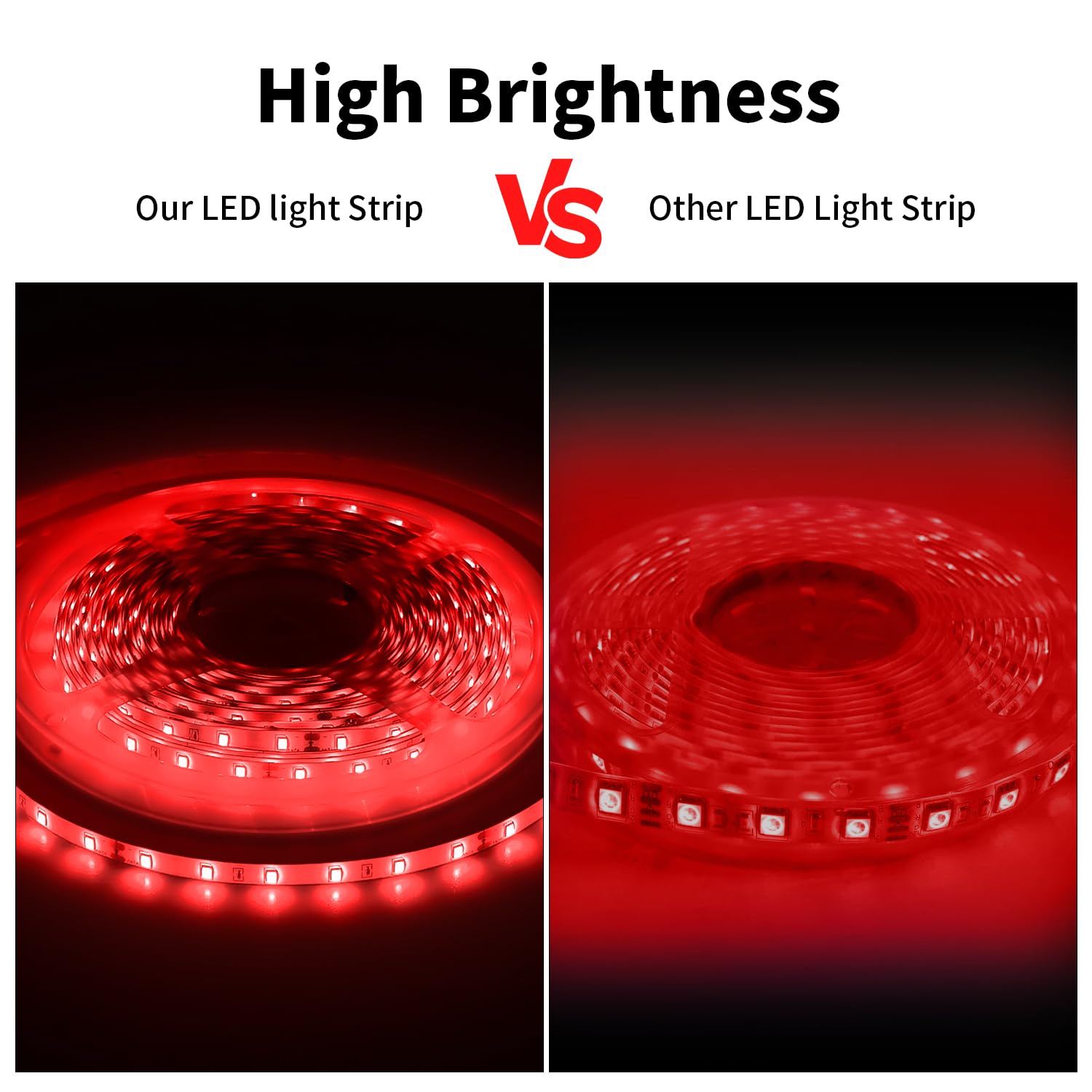 iNextStation 32.8ft Red LED Strip Light, Waterproof 24V 2835 SMD, Flexible Cuttable Tape Light for Bedroom, Kitchen, TV
