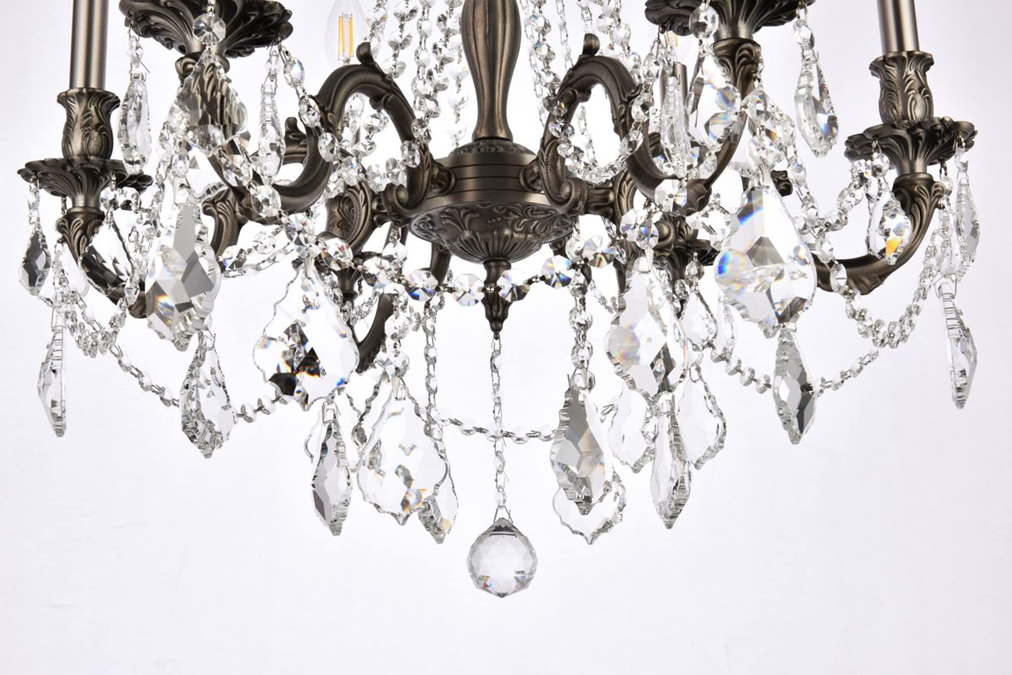Elegant Lighting Royal Cut Crystal Chandelier, 23in x 26in, Silver, Model 9206D23PW/RC, Metal