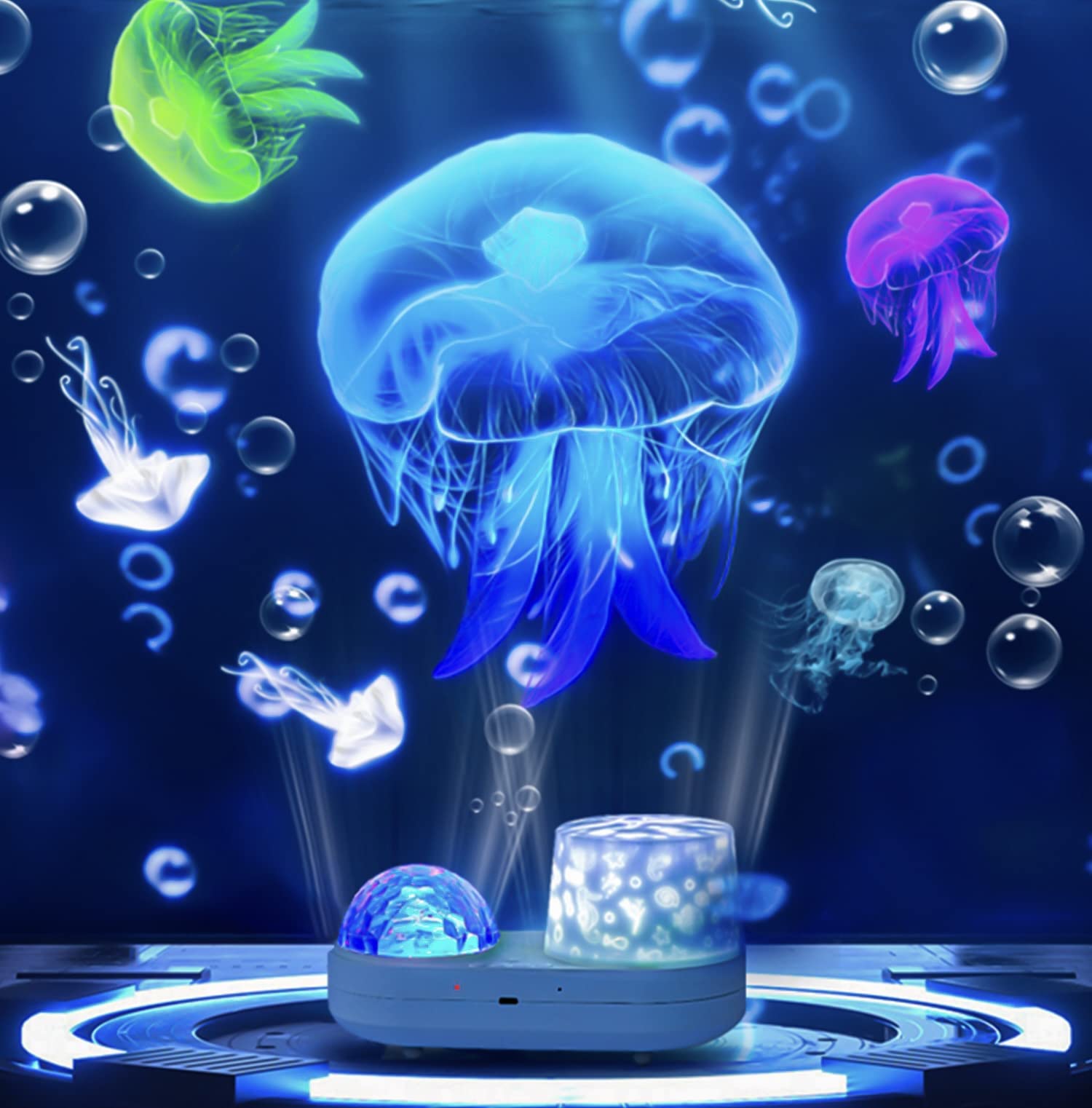 STARS LAMP Ocean Night Light Projector, Kids Galaxy Projector, 360° Rotation, Plastic, Double Projection