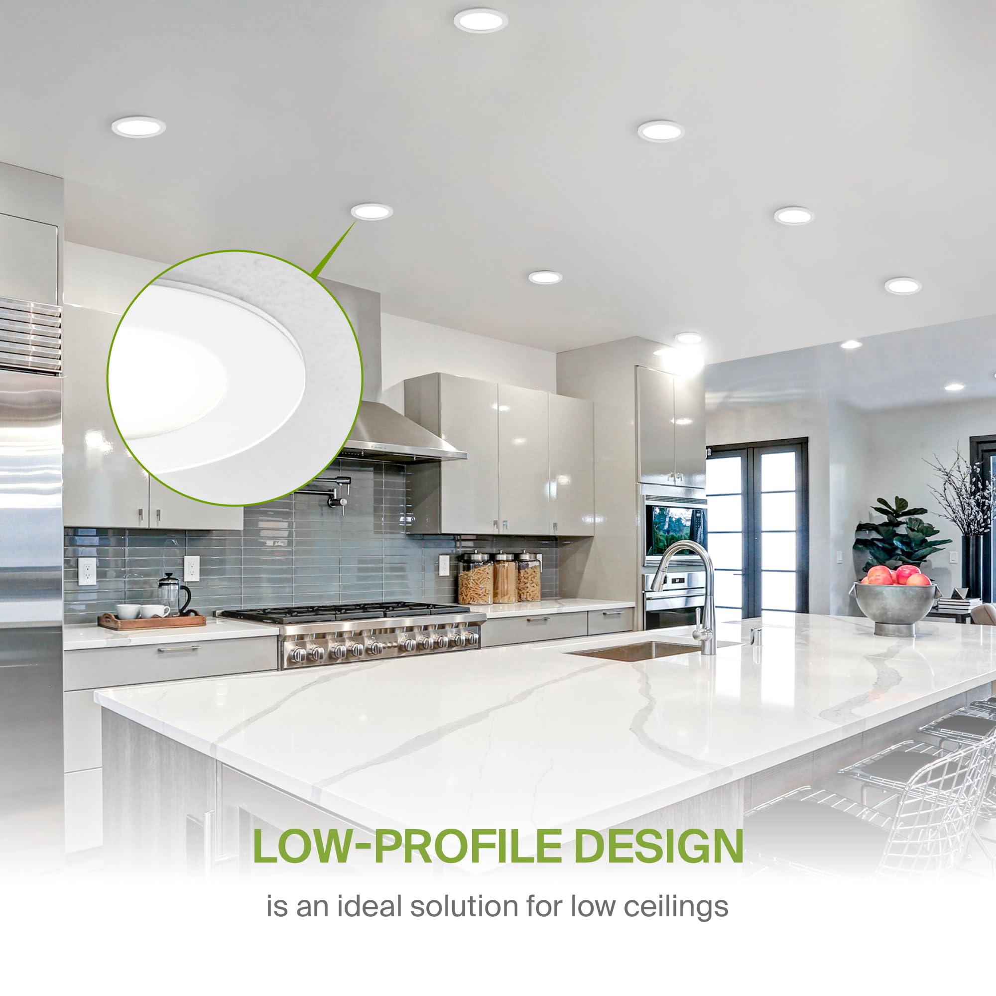 Asd 6 Pack Led Recessed Lighting 6 Inch 15W  5 Cct 2700K-5000K Cri90+  Ic Rated Ultra Thin Dimmable Ceiling Lights With J Box  Canless Wafer Downlight  Round Slim Panel Light  Energy Star Etl  White