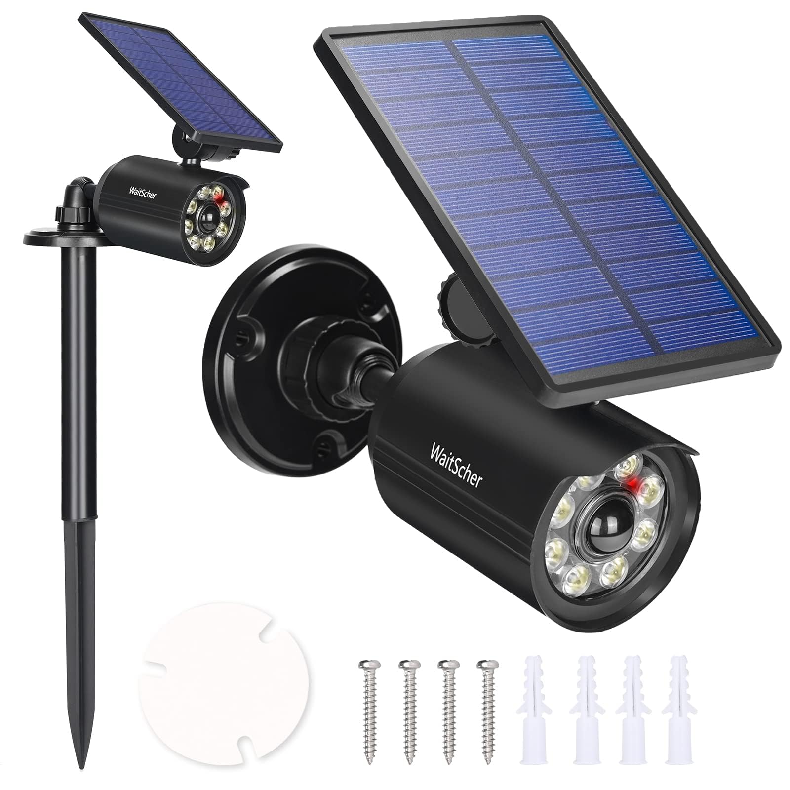 WaitScher Solar Motion Sensor Light Outdoor Security Camera 360 Rotatable IP67 Waterproof Solar Flood Lights 1200LM for Barns Garden Driveway Path Landscape Yard(1pack)