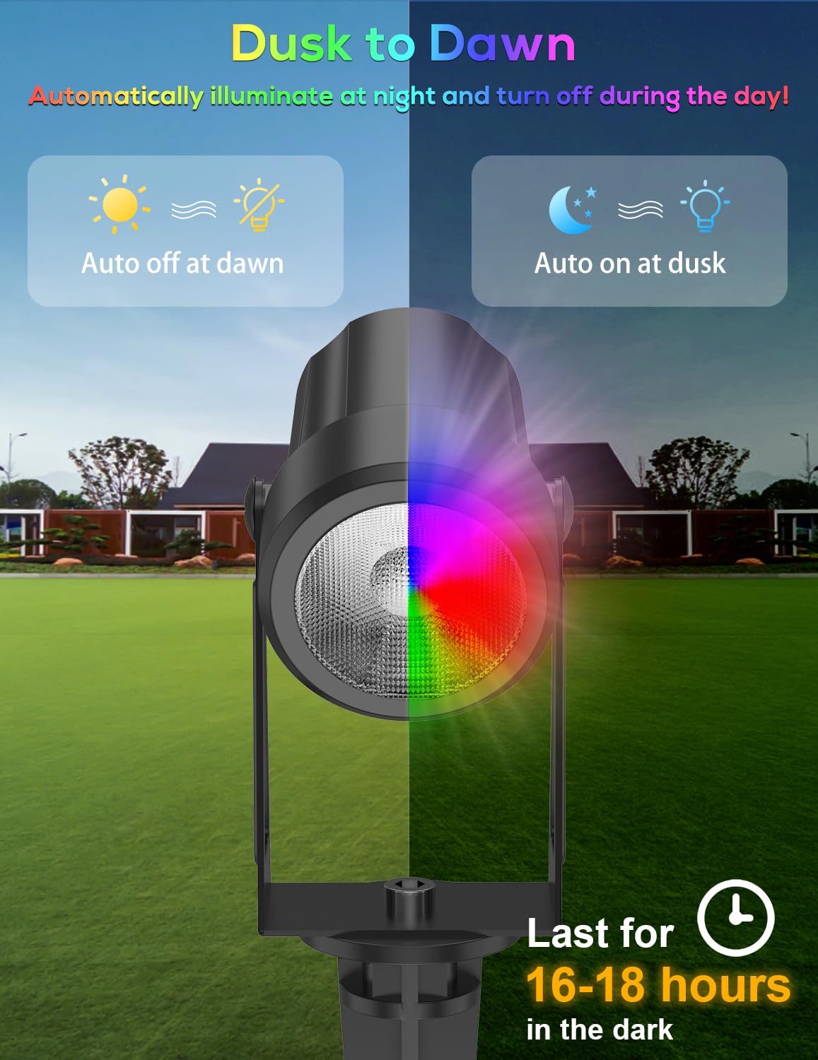 Zyan Solar Spotlights Outdoor  Solar Landscape Lights With Remote Control  Rgbw Colored Spot Lights For Yard  Garden  Lawn  Plant  Tree  Pool Areas  Auto On/Off  Dimmable & Waterproof (4 Pack)