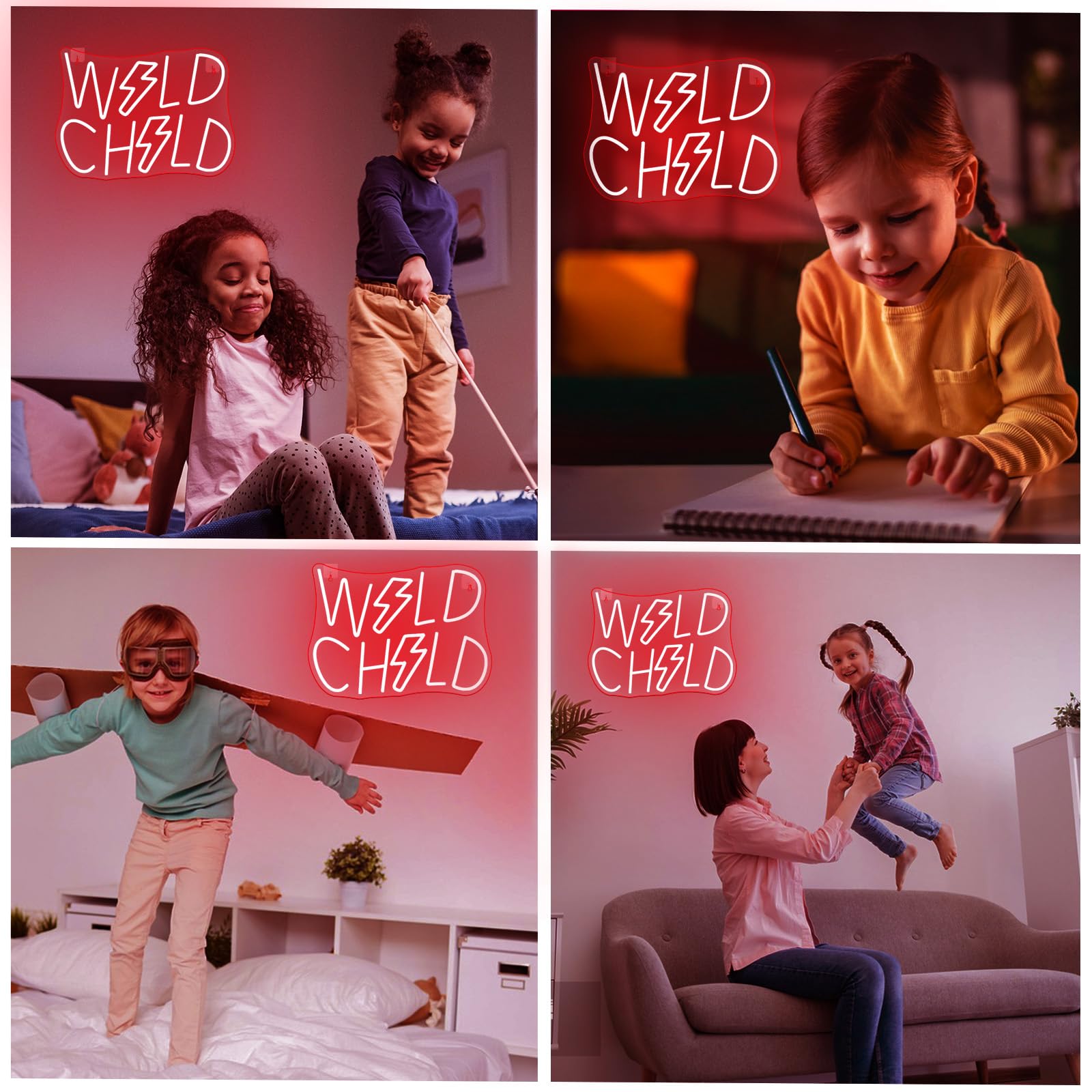 Horseneon Wild Child Neon Sign Dimmable Creative Led Wall Decor For Home Colorful Neon Lights For Child Edgy Room Decor Teens Unique Back To School Gift For Students