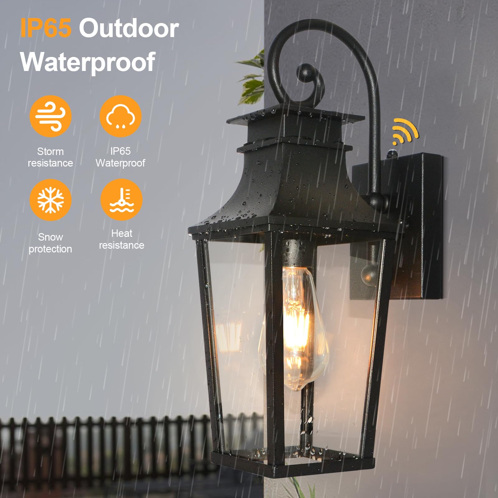 Alvime Dusk To Dawn Outdoor Wall Lights Fixture, Exterior Wall Lanterns, Porch Outside Lamps Sconce For Entryway, Front Door Bac
