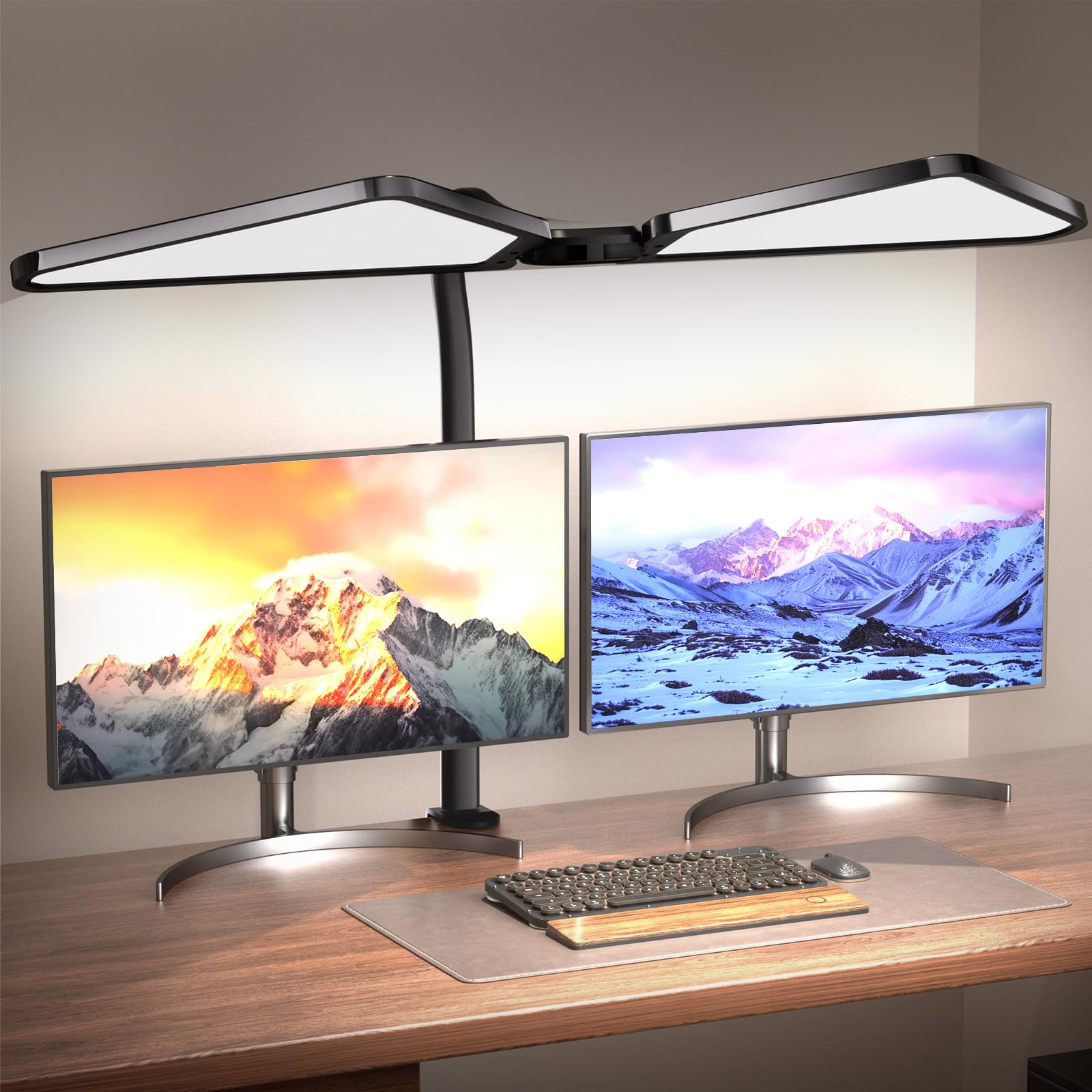 Talkhigh Led Desk Lamp For Home Office,Super Bright Desk Lamp With Clip,Triangle Desk Light,360 Adjustable Swivel Table Lamp,Eye
