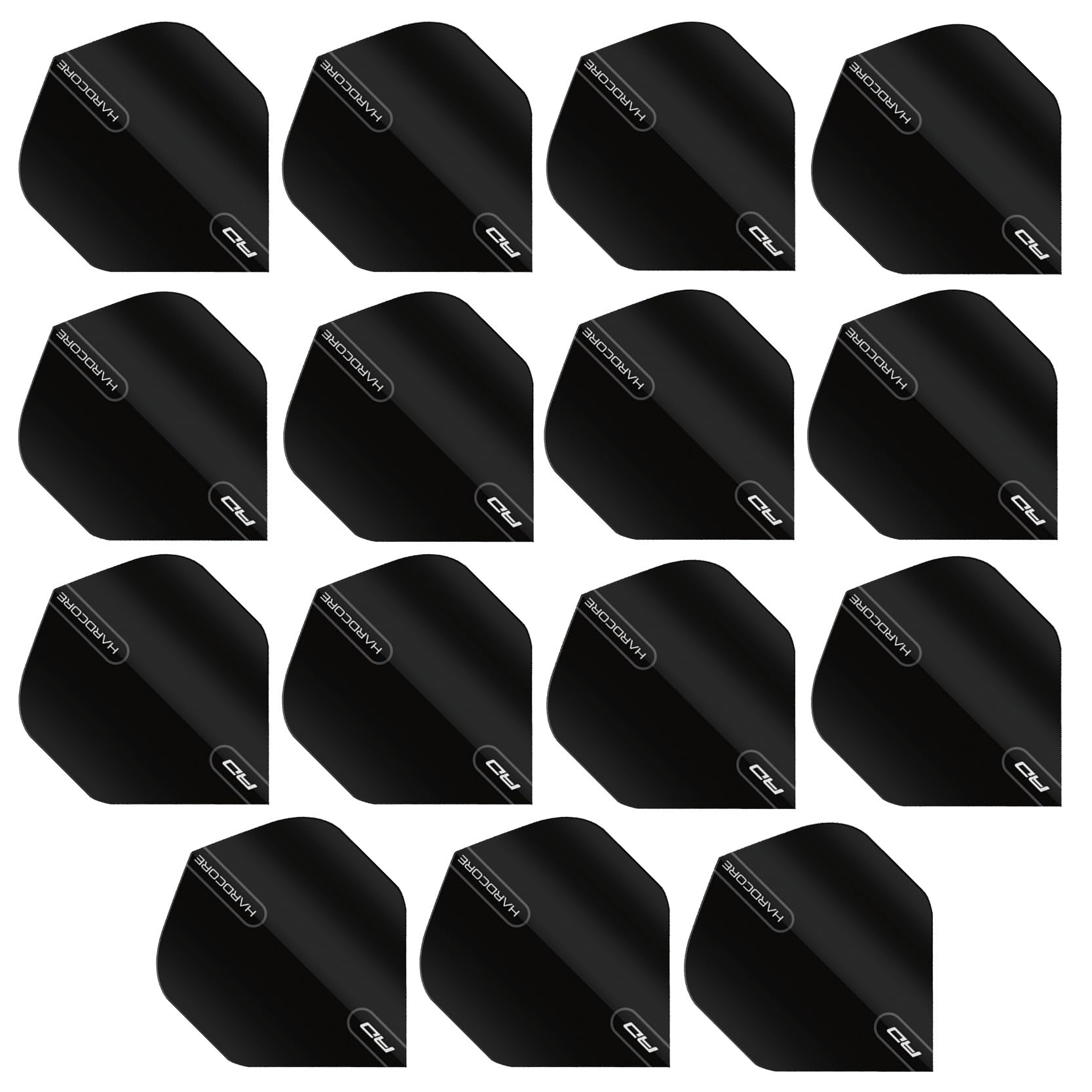 RED DRAGON Hardcore Black Extra Thick Standard Dart Flights - 5 Sets Per Pack (15 Dart Flights in Total)