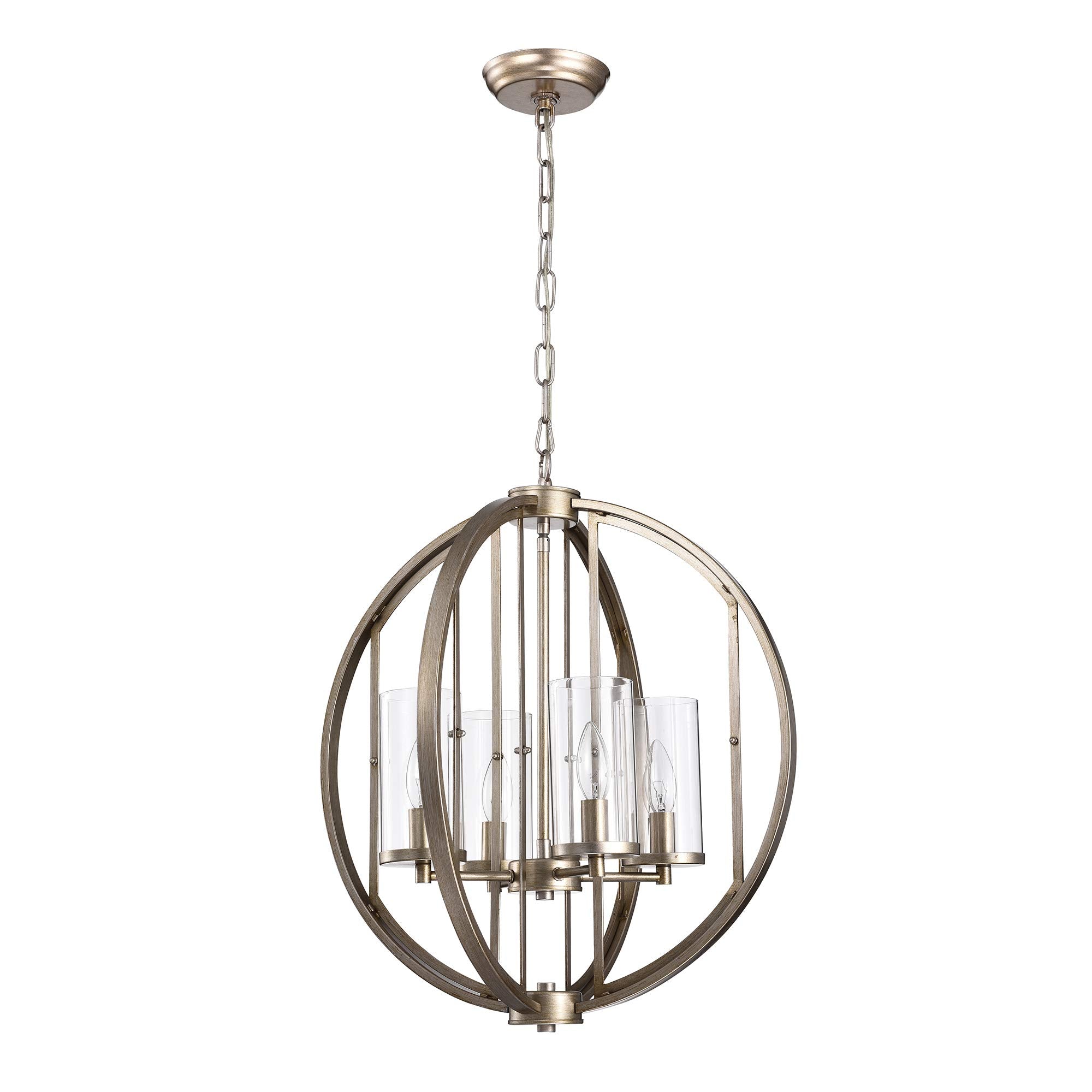 Warehouse of Tiffany IMP25/4LB Hamabi Brown 4-Light Chandelier, 19.29&quot; L x 19.29&quot; W x 20.47&quot; H