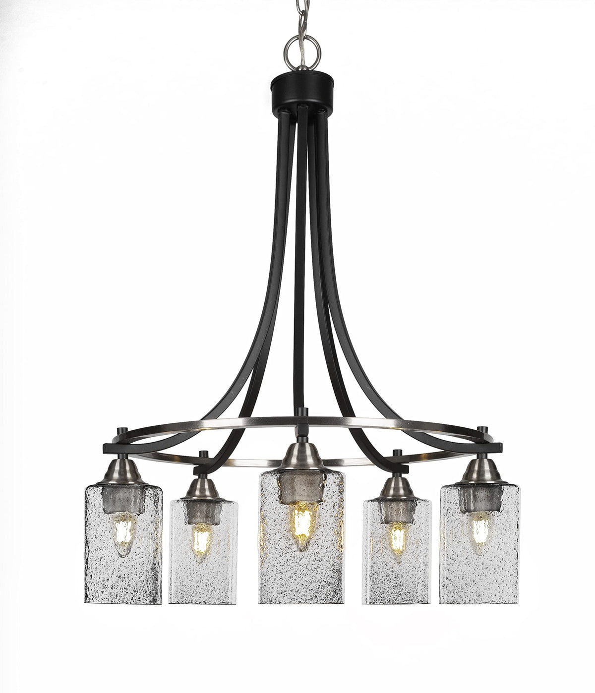 Toltec Lighting Paramount 5 Light Chandelier in Matte Black & Brushed Nickel (3415-MBBN-3002)