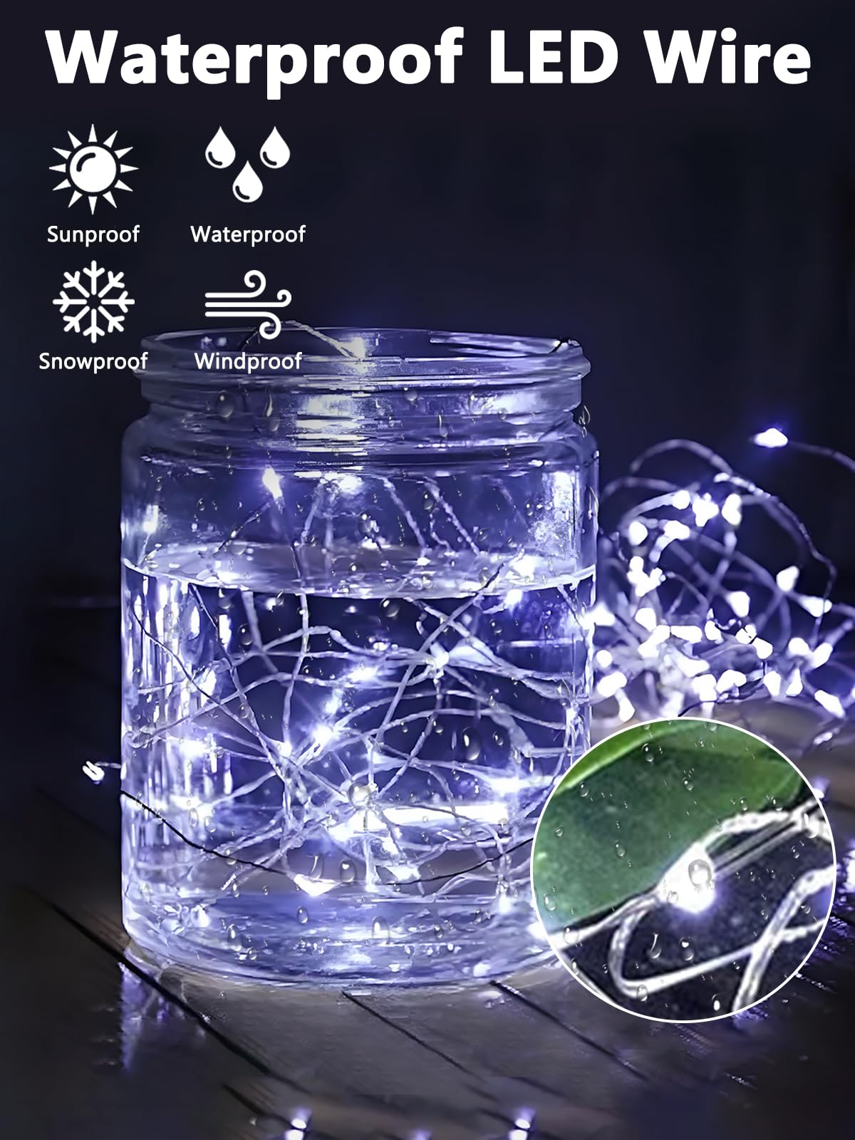 YIQU 6 Pack Fairy Lights, 80 LED String Lights, Battery Operated with Remote Control Timer, Cool White, 26 FT