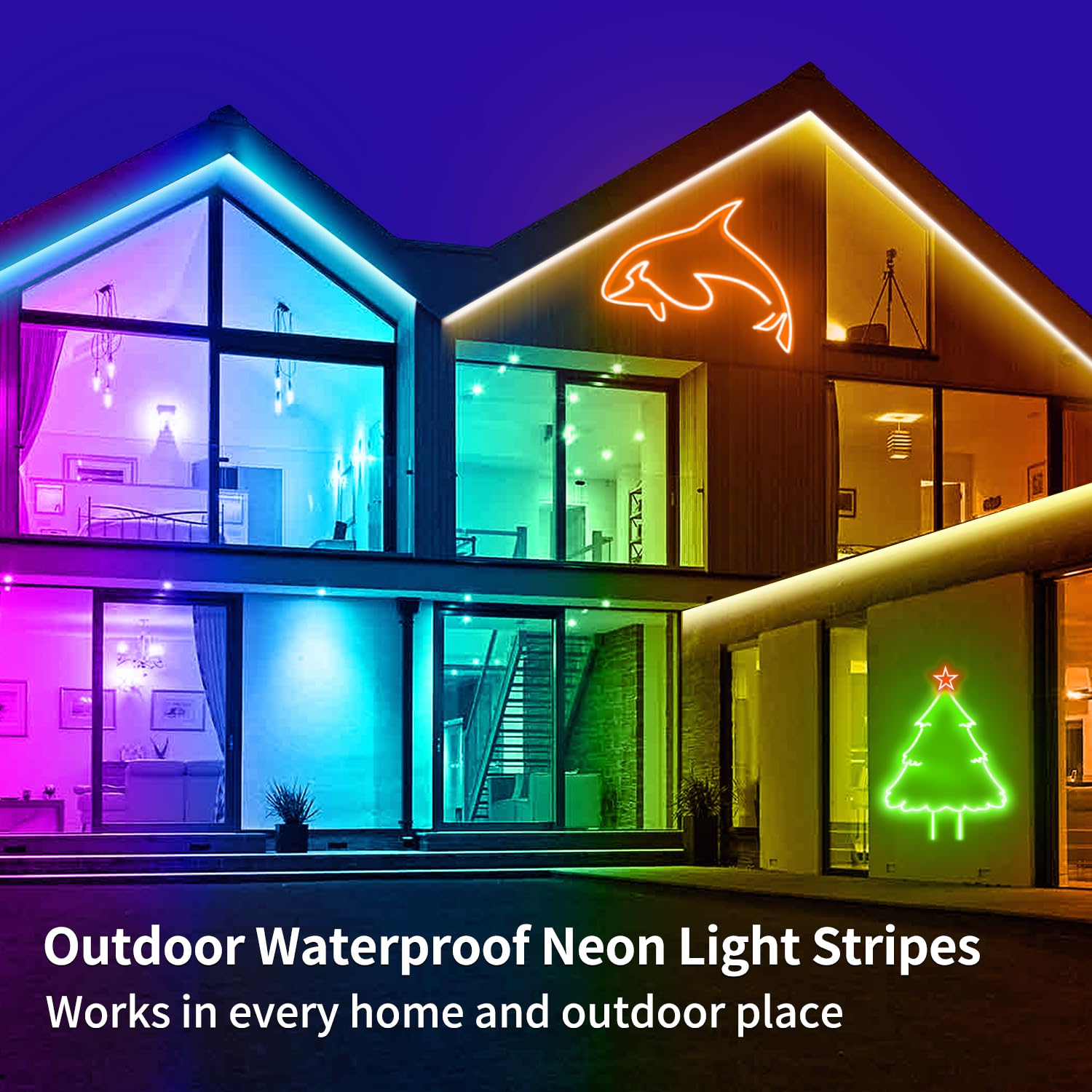 Segrass 16.4Ft Neon Rope Light,Flexible Led Rope Lights Control With App/Remote,Multiple Mode Rope Lights,Ip65 Outdoor Rgb Led N