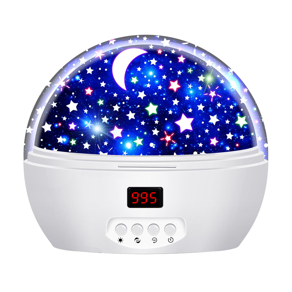 Mokoqi Star Light Rotating Projector, Night Lighting Star Moon Projection Lamp 4 Led Bulbs 4 Modes With Timer Auto Shut-Off & Ha