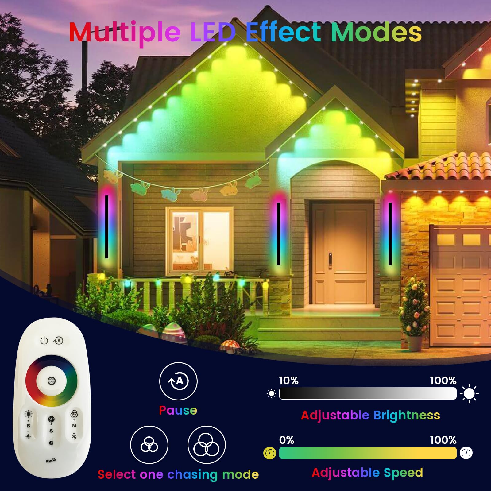 Niuzdu Outdoor Wall Lights - 92.5 Inch Black Exterior Light Fixtures Wall Mount, Rgb Modern Porch Lights Wall Sconce, Long Linear Wall Outside Lighting For House, Garage, Front Door