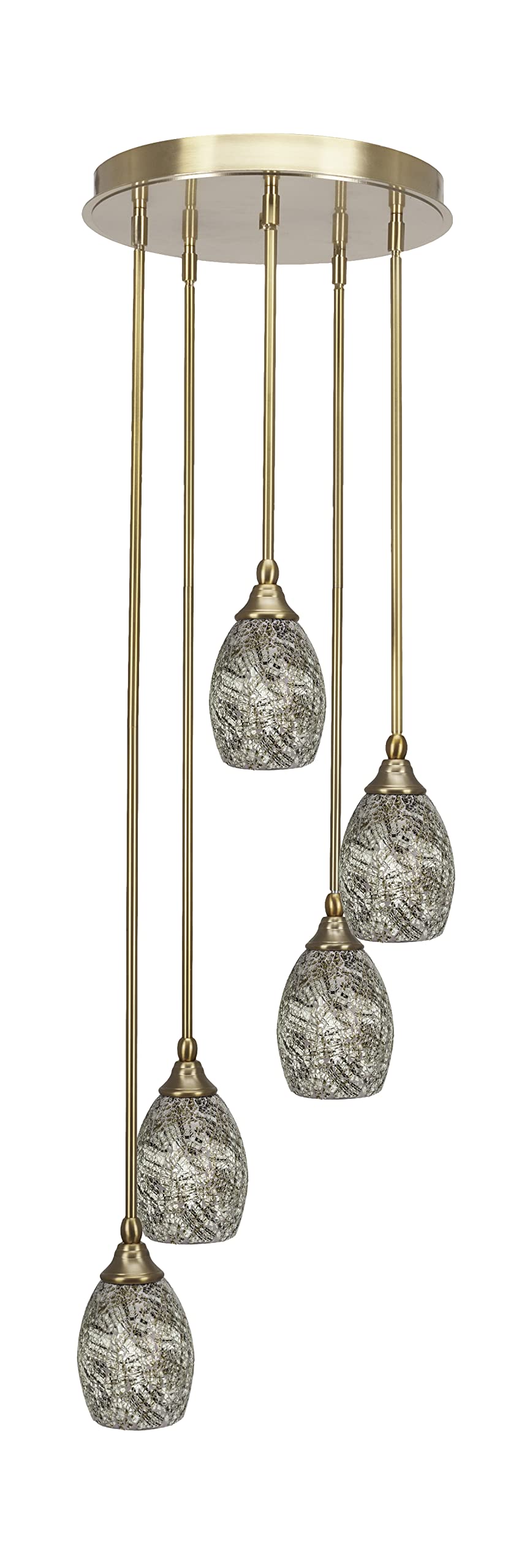 Empire 5 Light Cluster Pendalier in New Age Brass Finish (2145-NAB-5054)