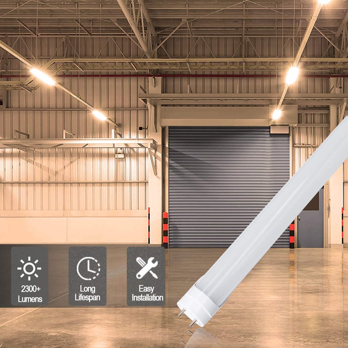 Lightingwill Led T8 Light Tube 3Ft  Warm White 3000K-3500K  Dual-End Powered Ballast Bypass  2000Lumens 15W (32W Fluorescent Equivalent)  Frosted Cover  Ac85-265V Lighting Tube Fixtures  1Pack