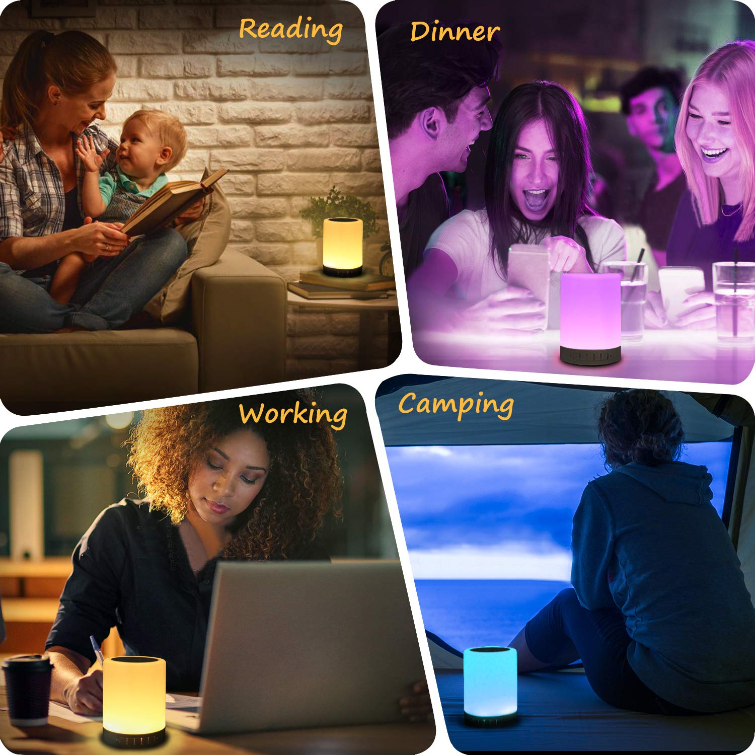 Ragzan Touch Control Beside Lamp With Bluetooth Speaker-Colors Outdoor Table Lamp With Smart Touch Control For Party/Room.Gifts