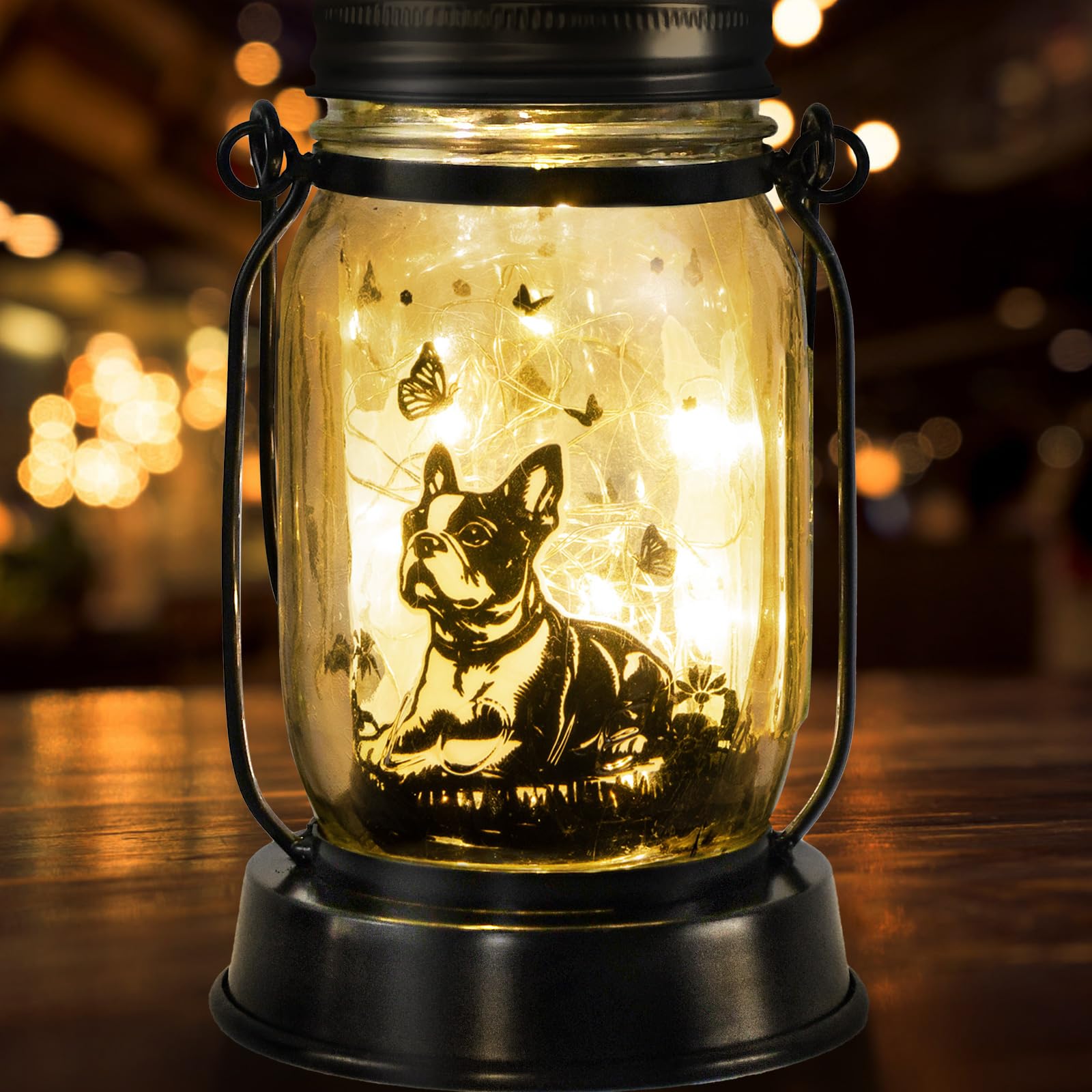 Boston Terrier Gifts For Women/Men Boston Terrier Solar Lanterns Mom Birthday Dog Lovers Lantern Pet Loss Dog Memorial Lights So