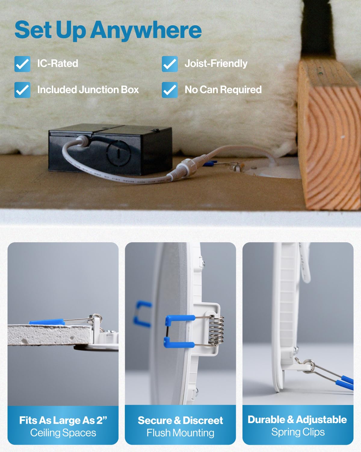 Sunco 48 Pack 6 Inch Led Recessed Light, Canless Ceiling Lights Slim With Junction Box, 850 Lm, 14W (100W Equivalent), Selectabl