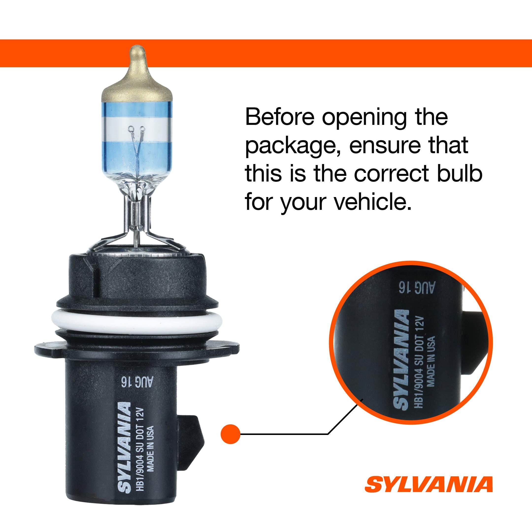 SYLVANIA 9004 SilverStar Ultra Halogen Headlight Bulb, High/Low Beam, White, 2-Pack