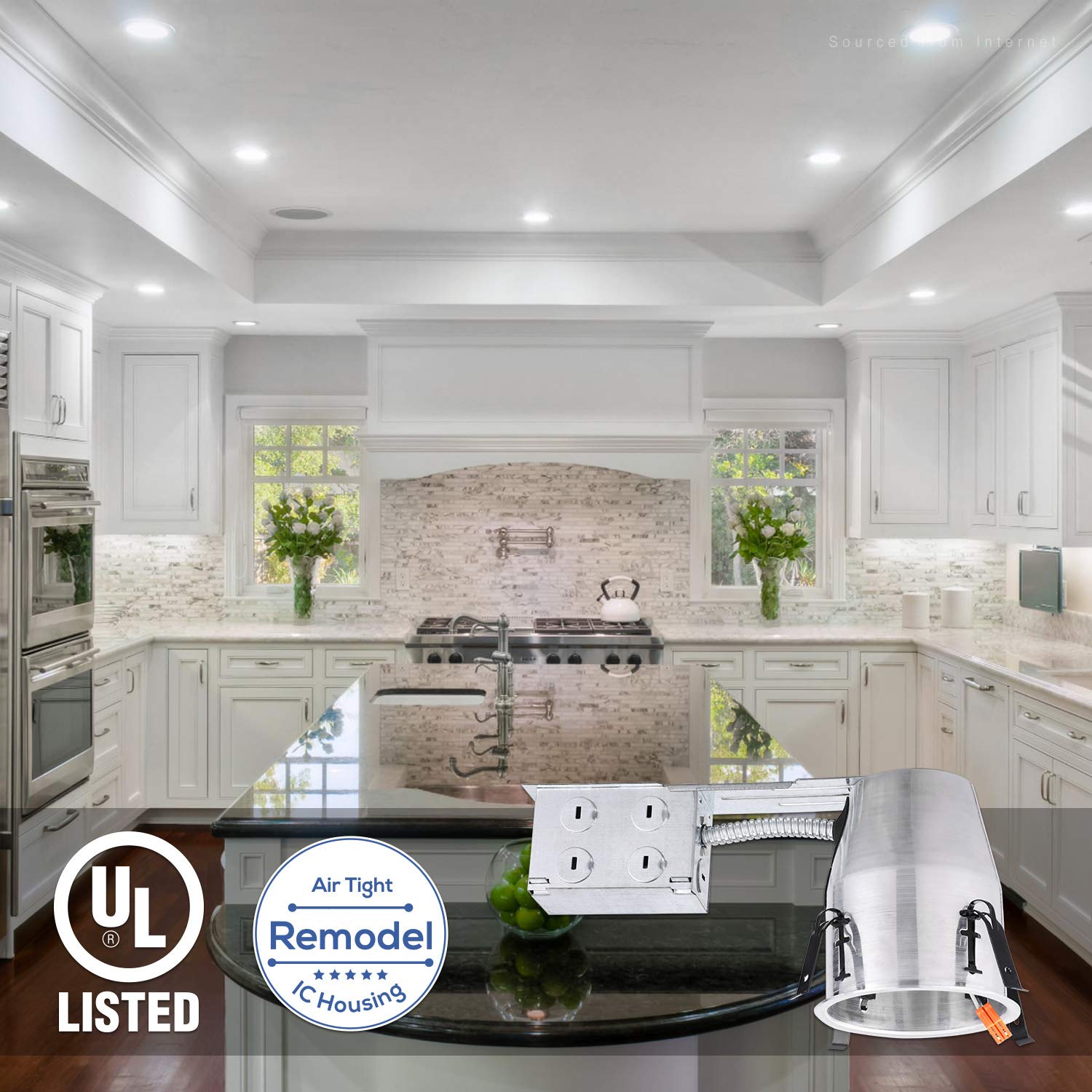 Torchstar 4 Inch Remodel Recessed Lighting Housing, Ul Listed, Air Tight Ic Can Housing, Tp24 Connector Included For Led Recessed Downlight Retrofit Kit, Pack Of 6