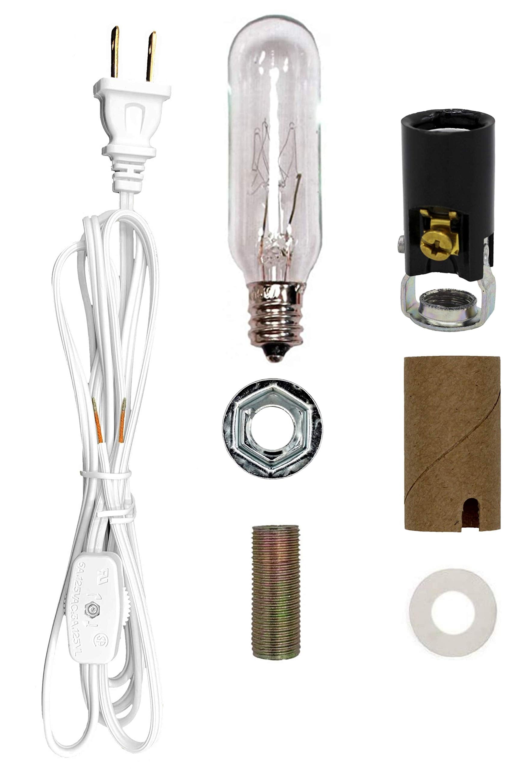 Creative Hobbies ML2-25B6 Medium Christmas Tree Wiring Kit, 25W Bulb, E12 Base, White, 1 Count
