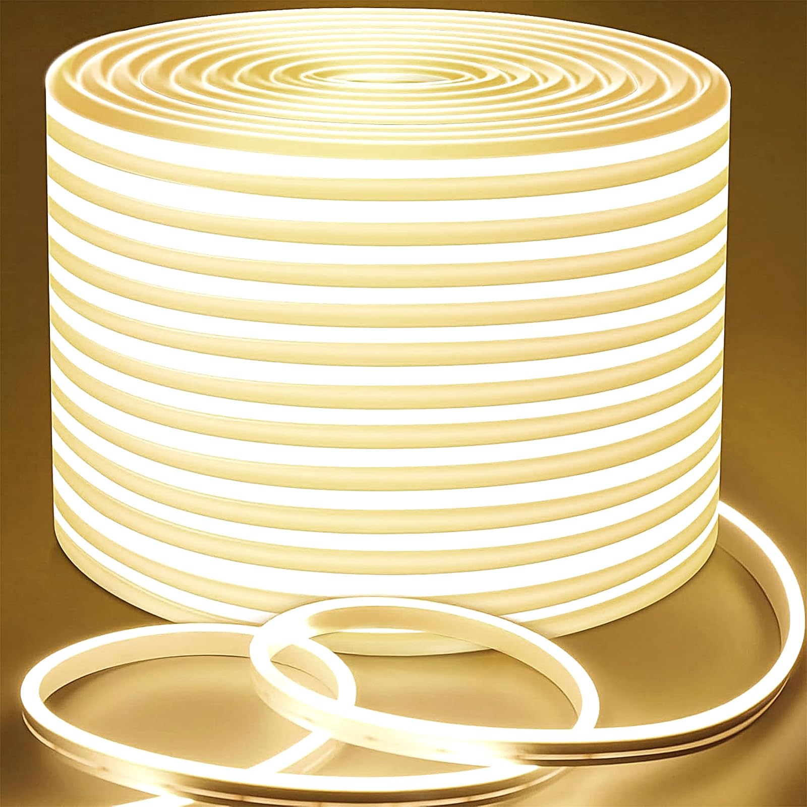 Lamomo LED Band Lights Neutral White  32.8Ft Dimmable LED Rope Lights  4500K Waterproof Silicone LED Neon Lights for Bedroom Indoor Home Decor (Power Adapter Included)