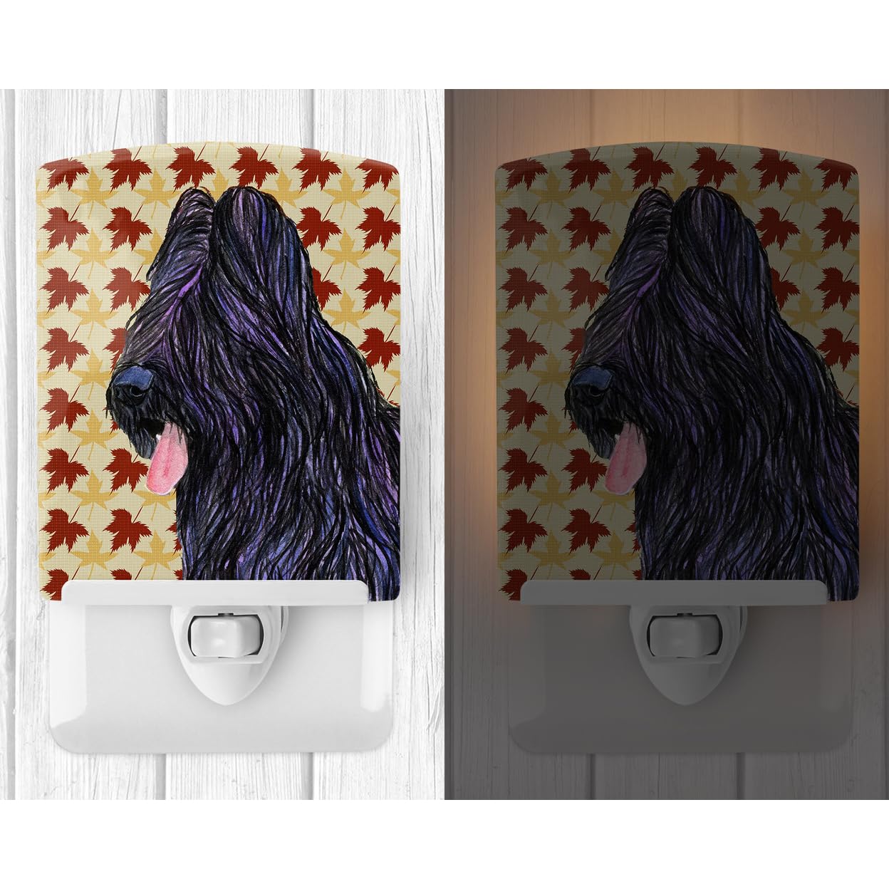 Carolines Treasures Ceramic Night Light Briard Portrait 6x4x3 Multicolor, UL-Certified for Bedroom, Bathroom, Nursery, Kitchen