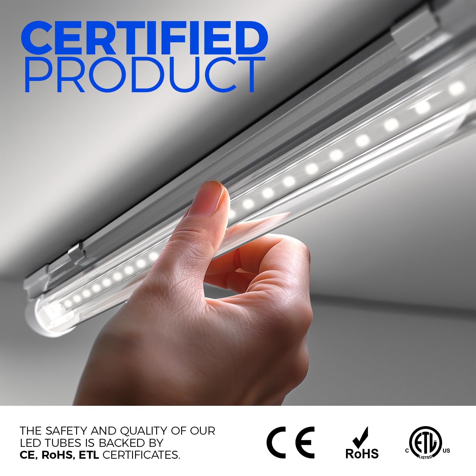 Barrina LED Shop Light, 25W, 3450LM, 1.5FT, Aluminum, 6500K, Linkable, 2 Packs