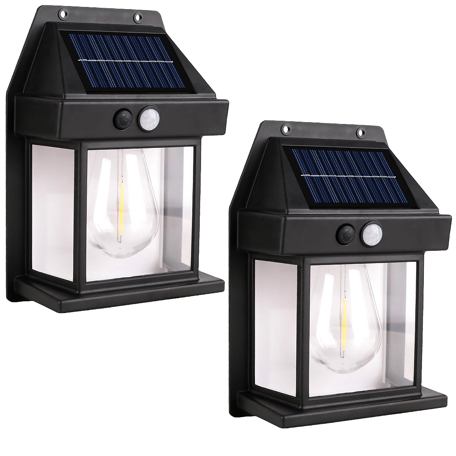 Solar Wall Lights Outdoor [2 Pack] Dusk to Dawn Solar Motion Lights Outdoor, Waterproof, 3 Lighting Modes, Wall Mount Light Scon