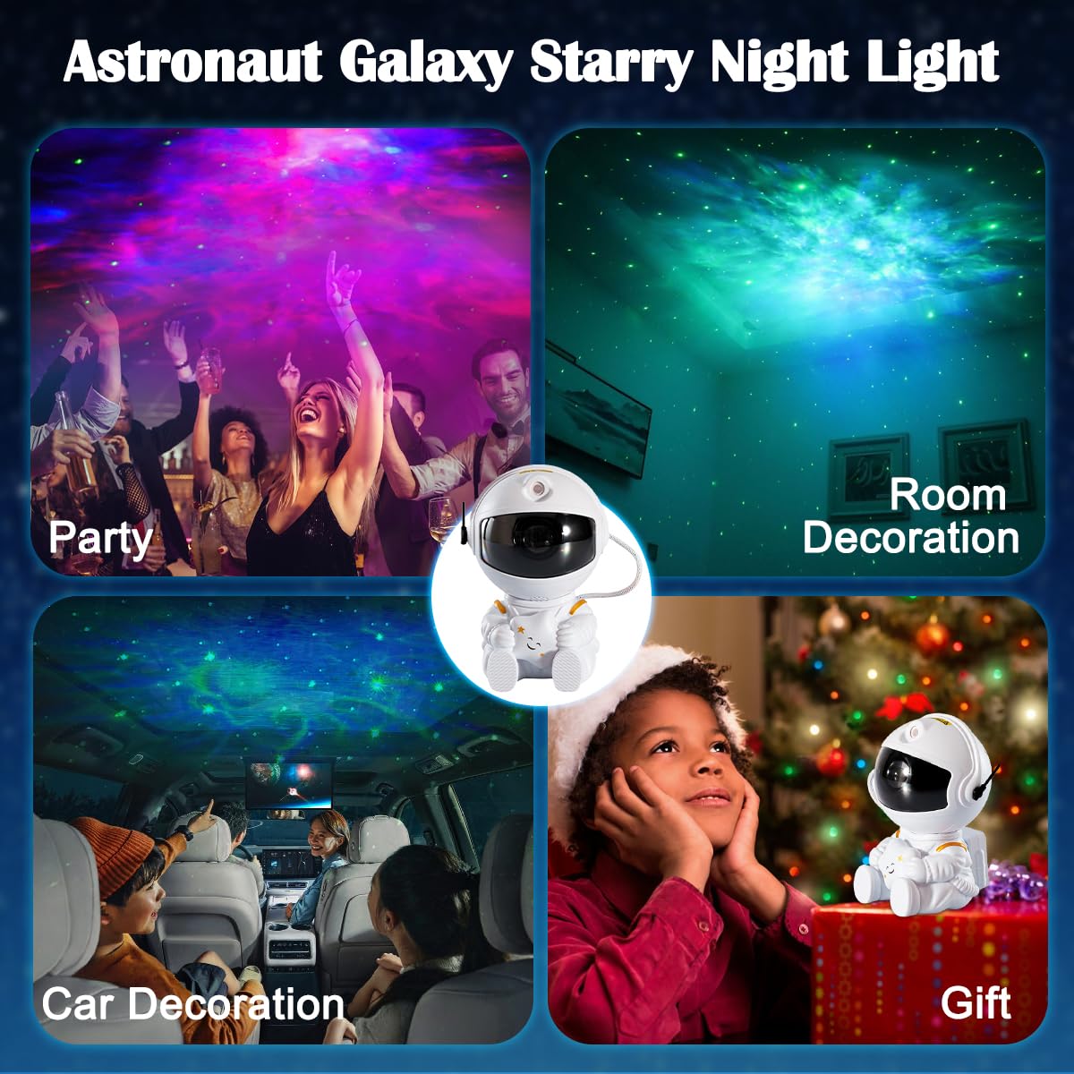 Ledholyt Astronaut Galaxy Projector, Cute Star Projector Night Light For Kids, Star Light Projector With Remote, 8 Modes 360 Adj