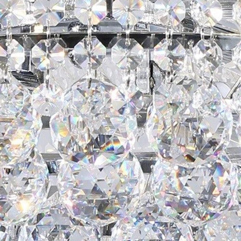 HomeRoots LED Ceiling Light, Lantern Style, Model 468880, Transparent Glass with Clear Shades