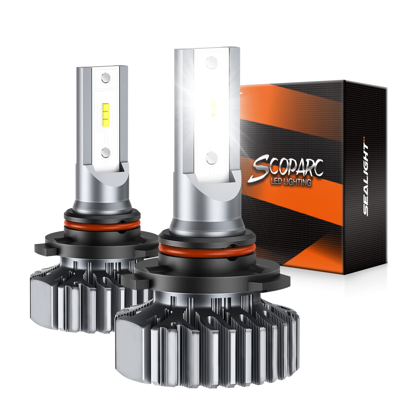 SEALIGHT 9005 Fog Lamps, 32000LM Brightness, S1 Model, 9005/HB3 Size, White, Aluminum, Pack of 2