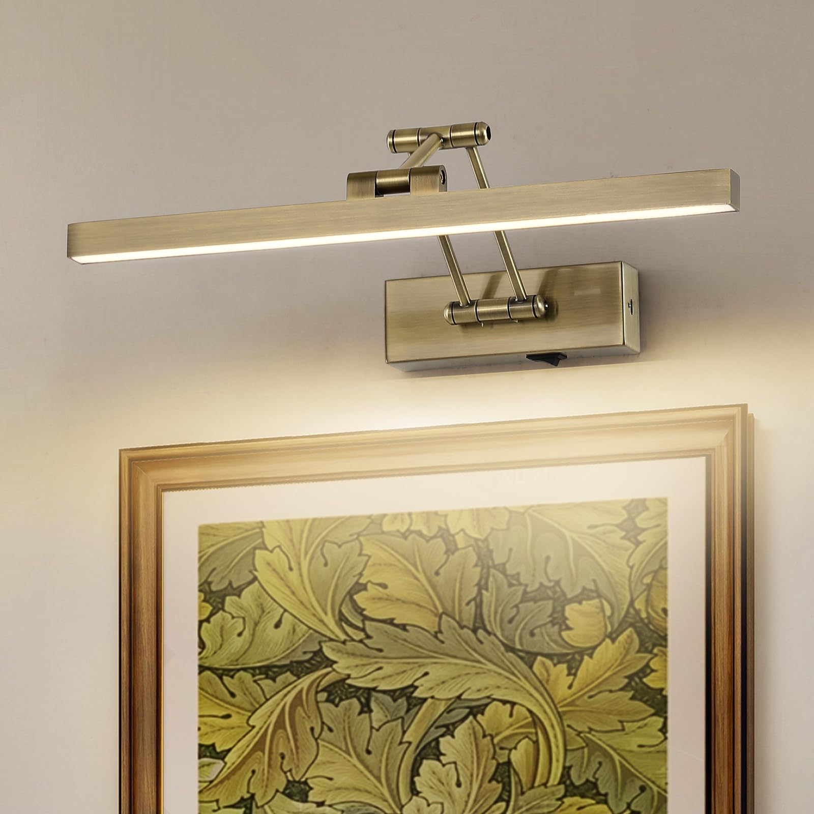 Pasoar Led Wireless Picture Lights For Wall Rechargeable, Battery Operated Art Light For Paintings, 3Cct Dimmable, 15.7'' Finish
