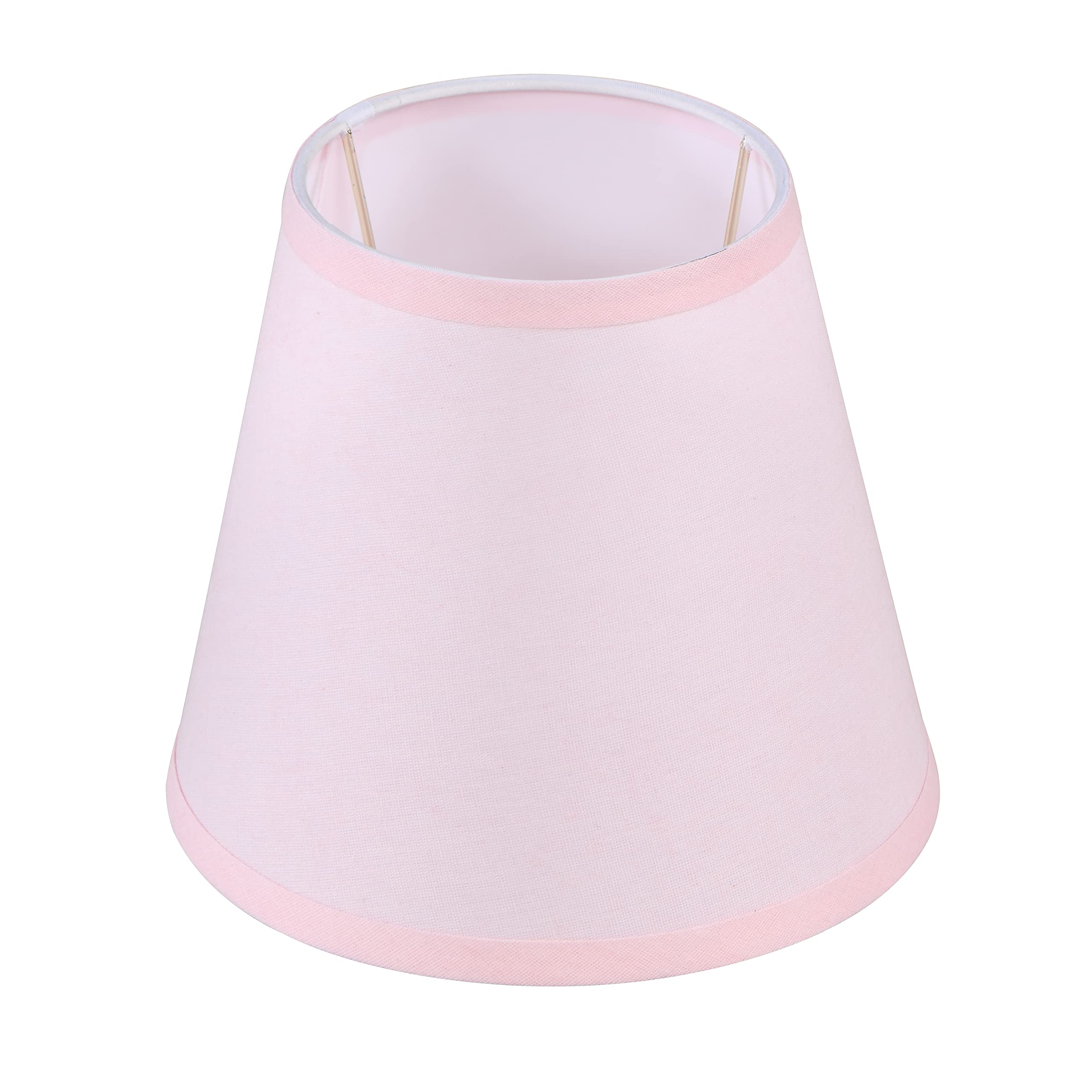 Aspen Creative 56005, Empire Uno Lamp Shade, Baby Pink, 5&quot; Top X 8&quot; Bottom X 7&quot; Slant Height, Slip Uno 33Mm