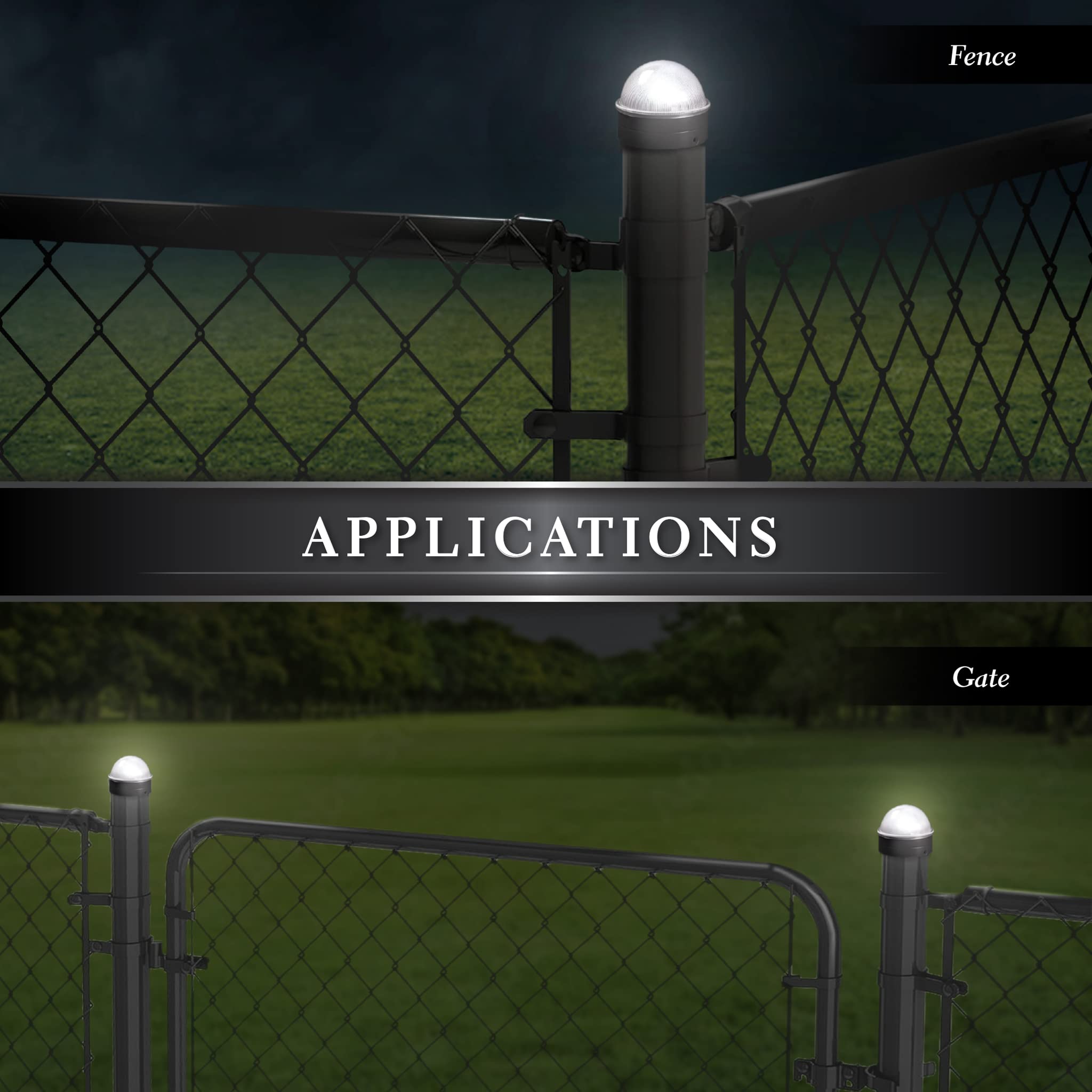 Classy Caps Ch2233S Summit Chain Link Fence Silver Solar Post Caps