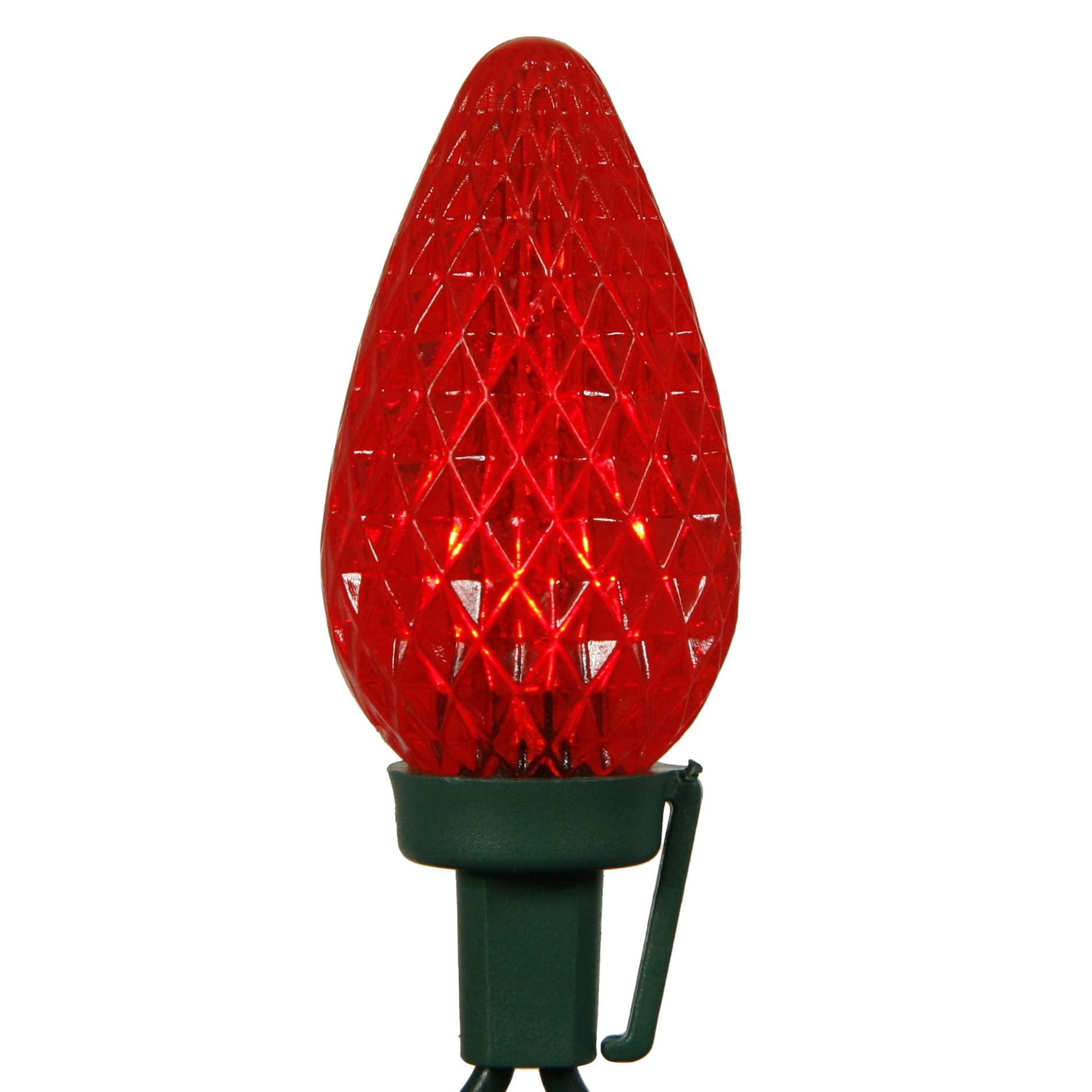 Vickerman 25 Red C9 LED Light on Green Wire, 16 Christmas Single Mold Light Strand