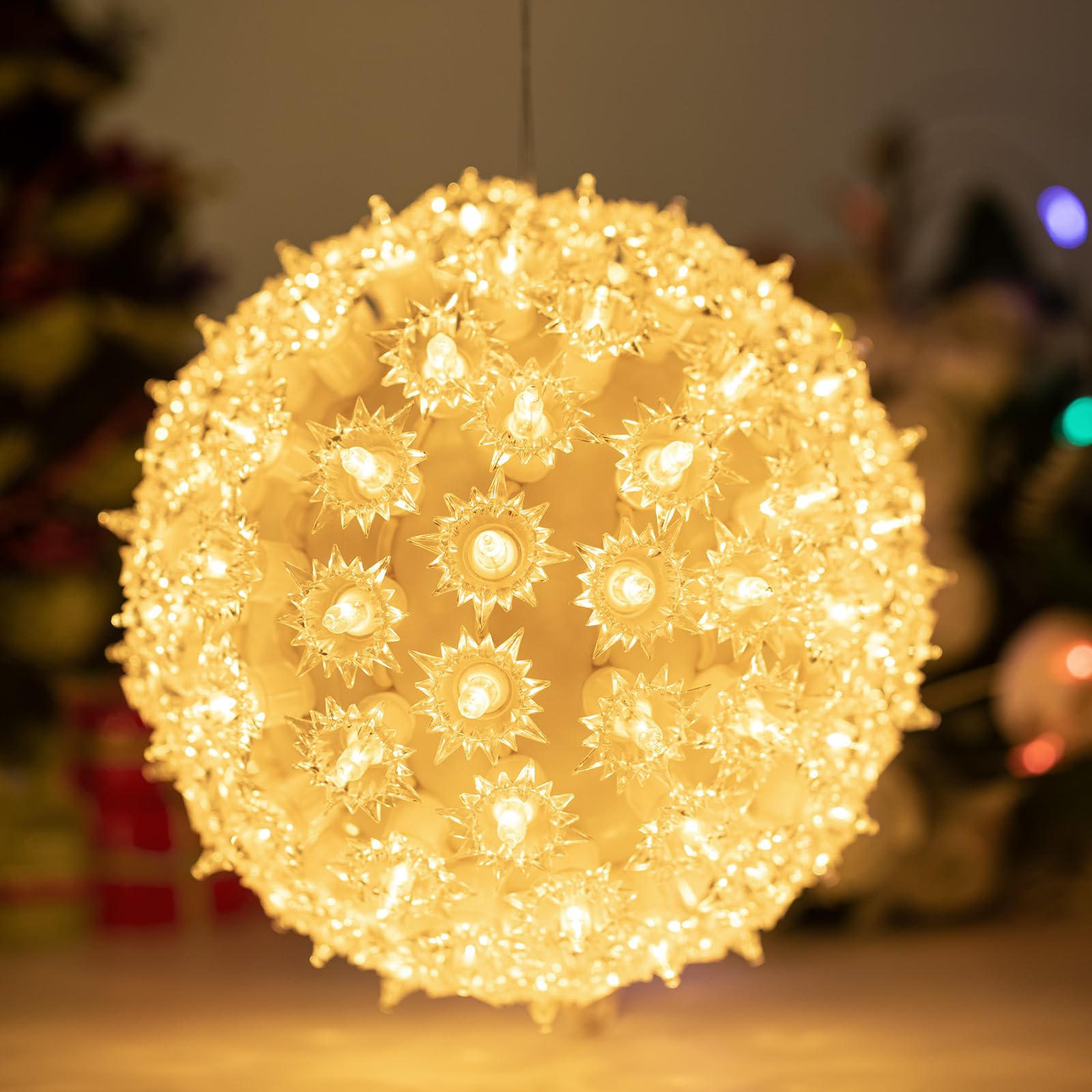 Brightown 6    Christmas Lights Ball Outdoor Sphere Lights 100 Replaceable Bulbs Plug in for Xmas Indoor Party Wedding Home Comm