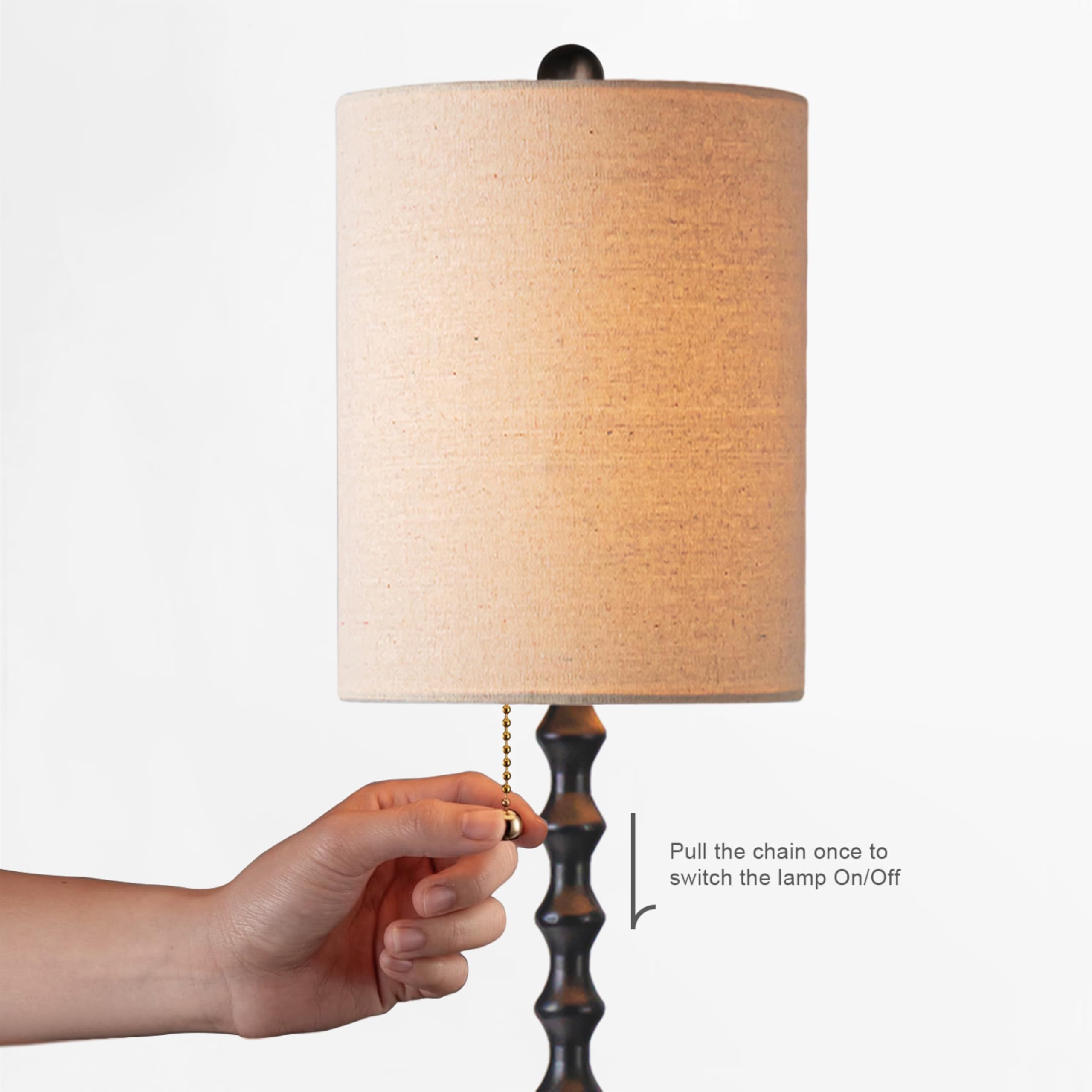 Buffet Table Lamps Set Of 2 With Linen Shade, Black Elegant Tall Table Lamps, 29.5'' Tall Bedroom Lamps For Nightstands, Bedside Lamps For Bedroom Living Room, Buffet Lamps For Dining Room, Entry