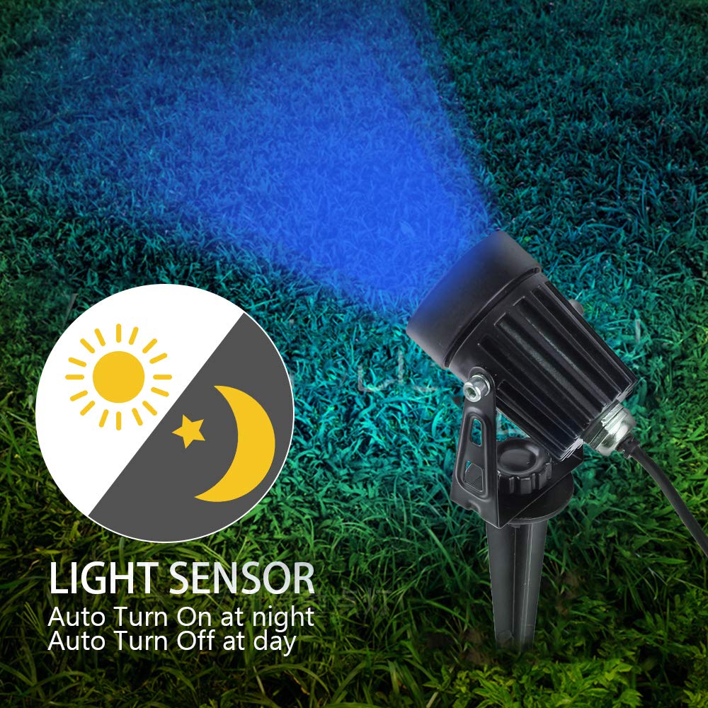 T-Sunus Christmas Solar Landscape Spotlights 2 Pack Metal  Outdoor Waterproof Ip65 Blue Spot Lights Separated Panel With 9.8Ft Cable Auto On/Off For Tree Garden Driveway Pathway Pool Halloween