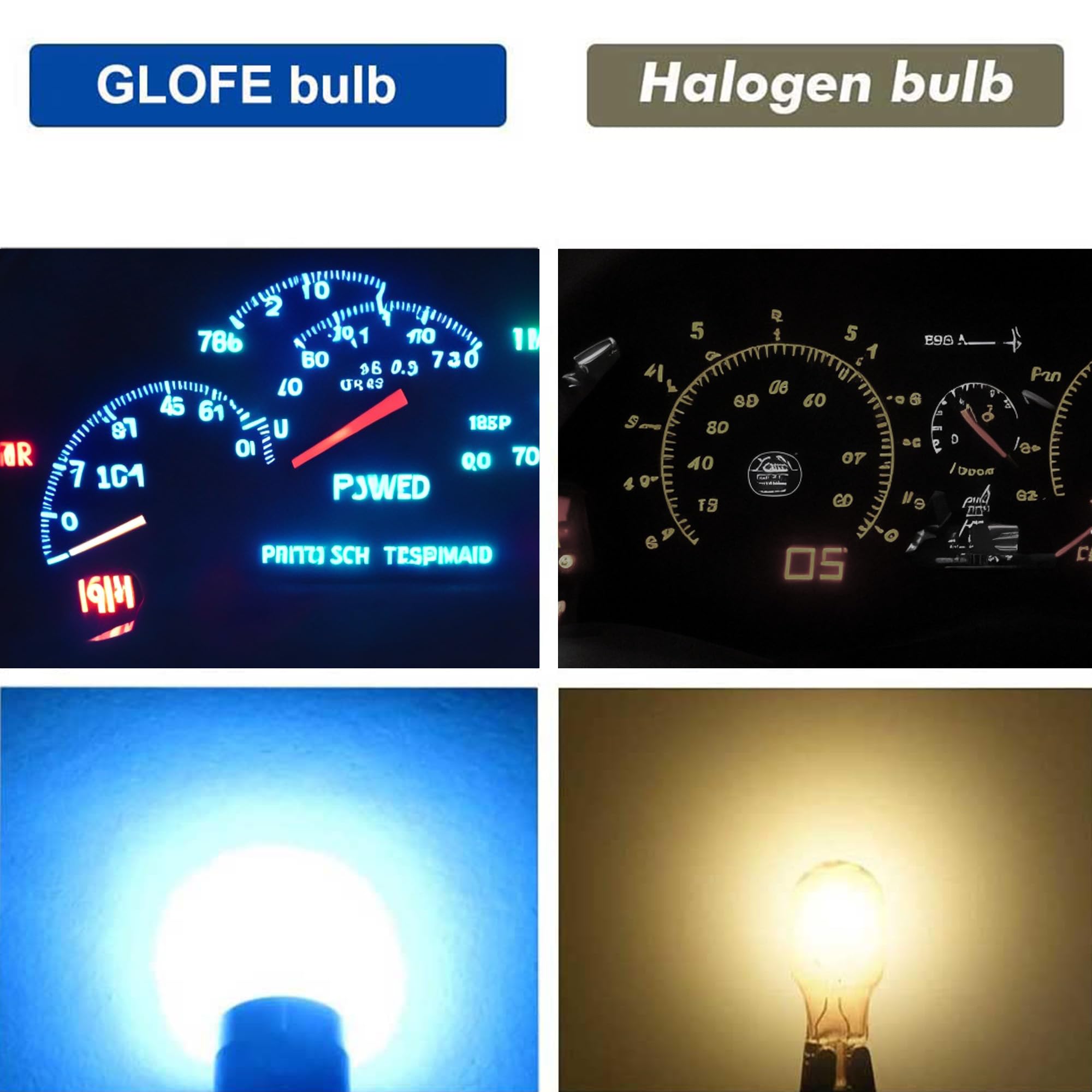 Glofe T10 194 168 Dash Instrument Ice Blue Led Light Bulbs Bright Panel Gauge Cluster Dashboard Led Light Bulbs 10Pcs/Set