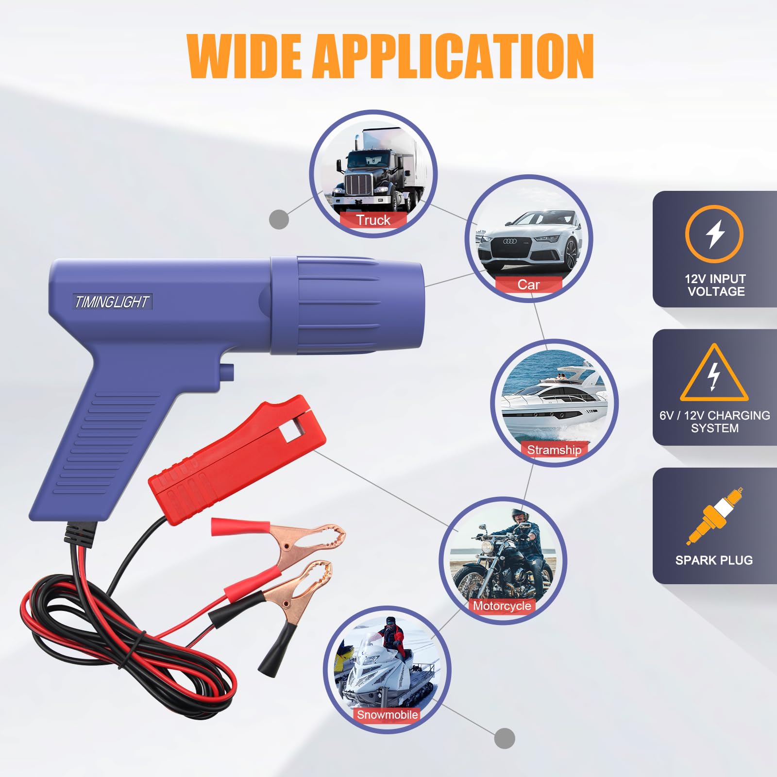 Obdmonster Pro Ignition Timing Light, 12V Engine Timing Light Strobe Lamp Inductive Petrol Engine Timing Gun With Strong Flash Strobe Automotive Tool For Car Motorcycle Marine